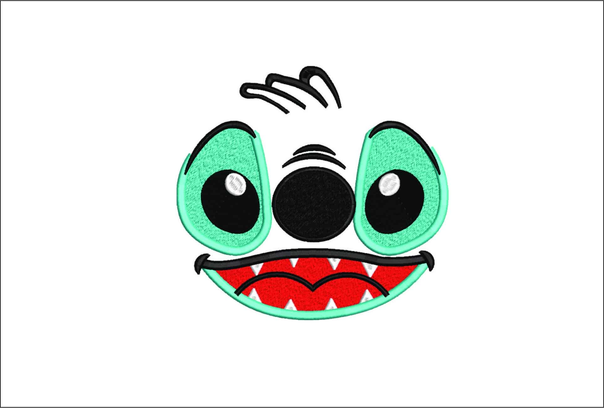 Stitch Face- Elegant embroidery design file - instant download