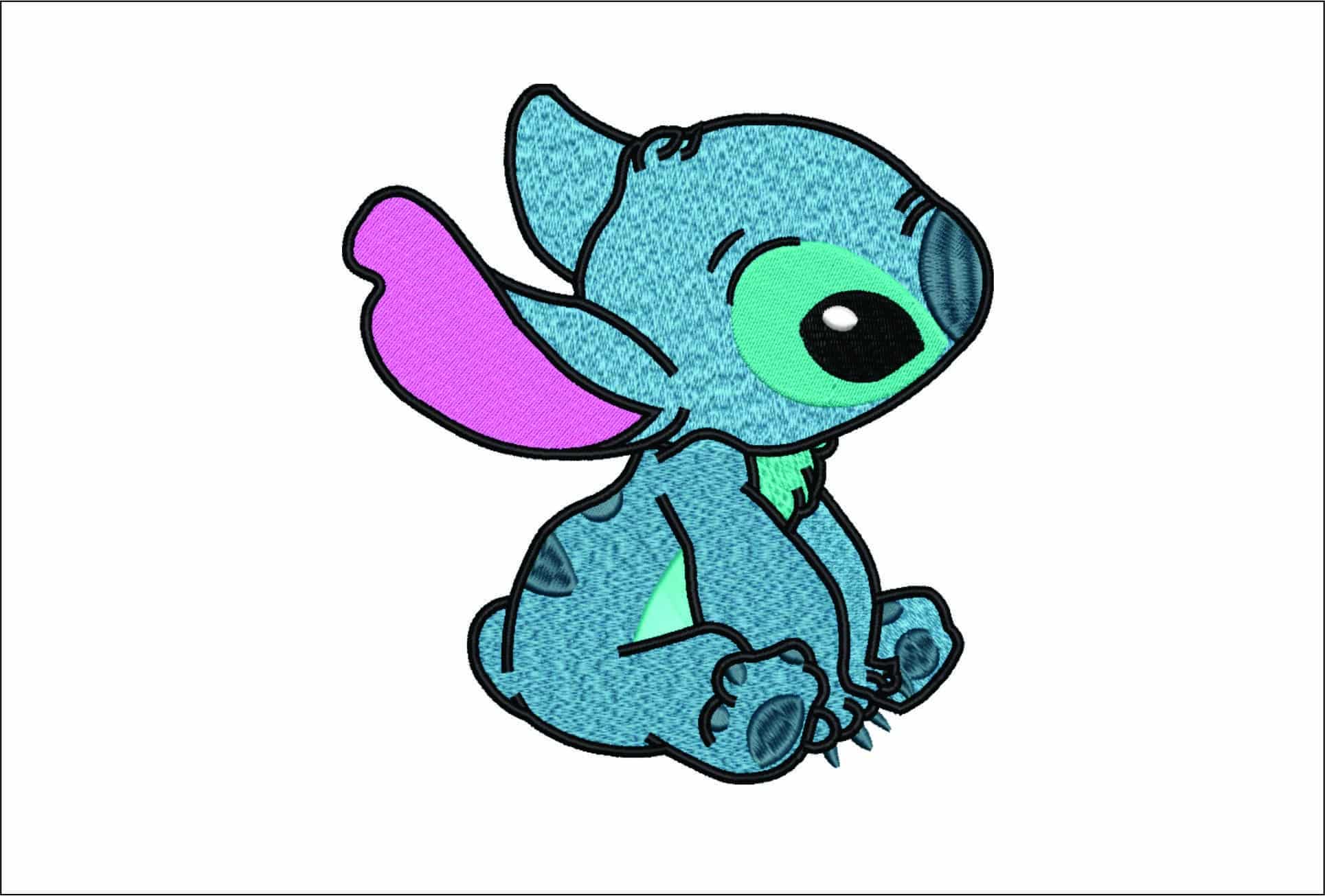 Stitch Sitting- Elegant embroidery design file - instant download