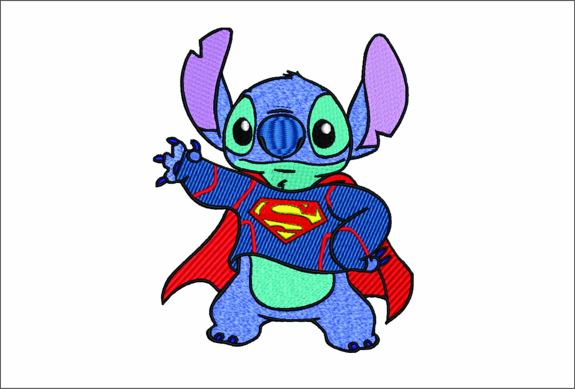 Stitch Superman- Elegant embroidery design file - instant download