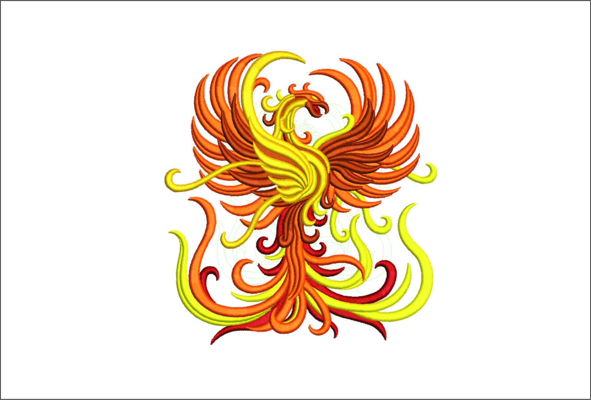 Stylised Pheonix- Elegant embroidery design file - instant download