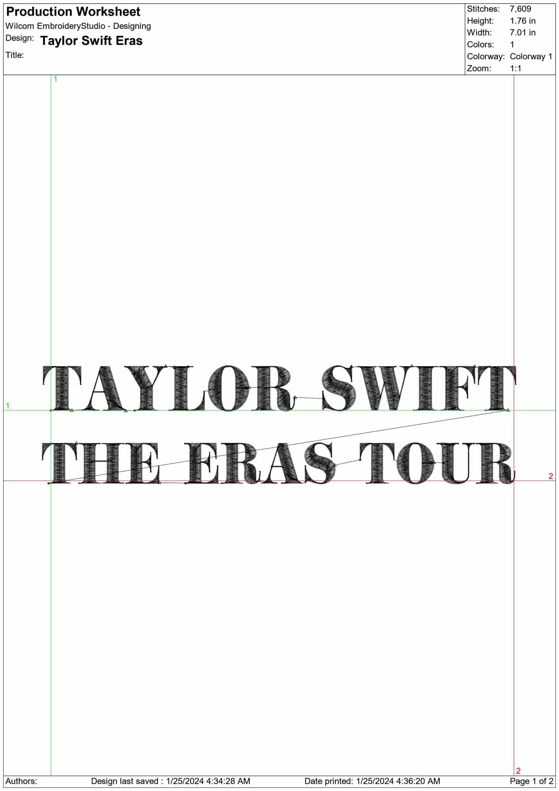 Taylor Swift Eras Tour- Elegant embroidery design file - instant download — view 4