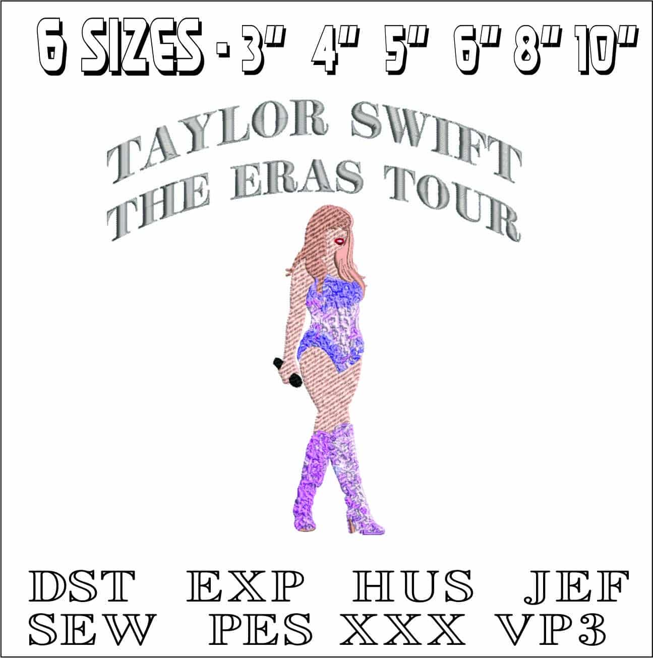 Taylor Swift Sparkle- Elegant embroidery design file - instant download — view 2