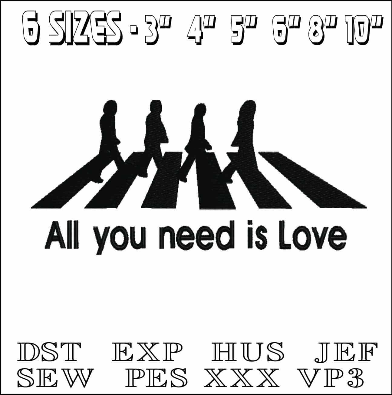 The Beatles Abbey Road- Elegant embroidery design file - instant download — view 2