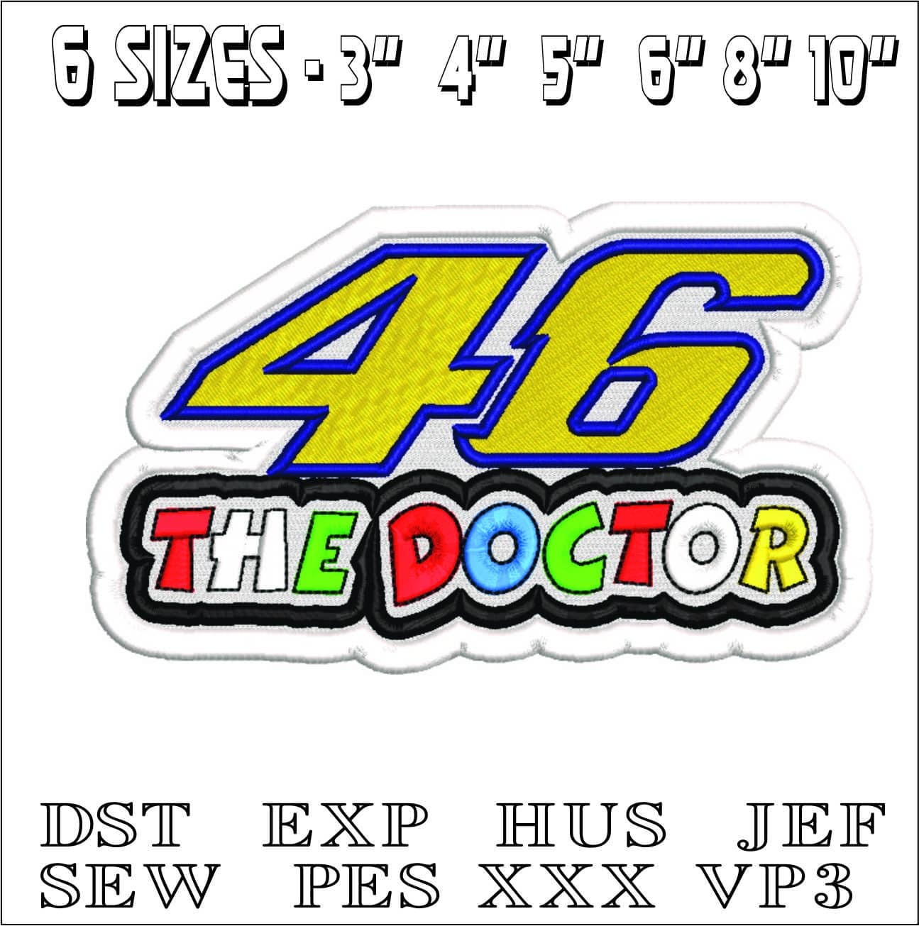 The Doctor 46 Rossi- Elegant embroidery design file - instant download — view 2