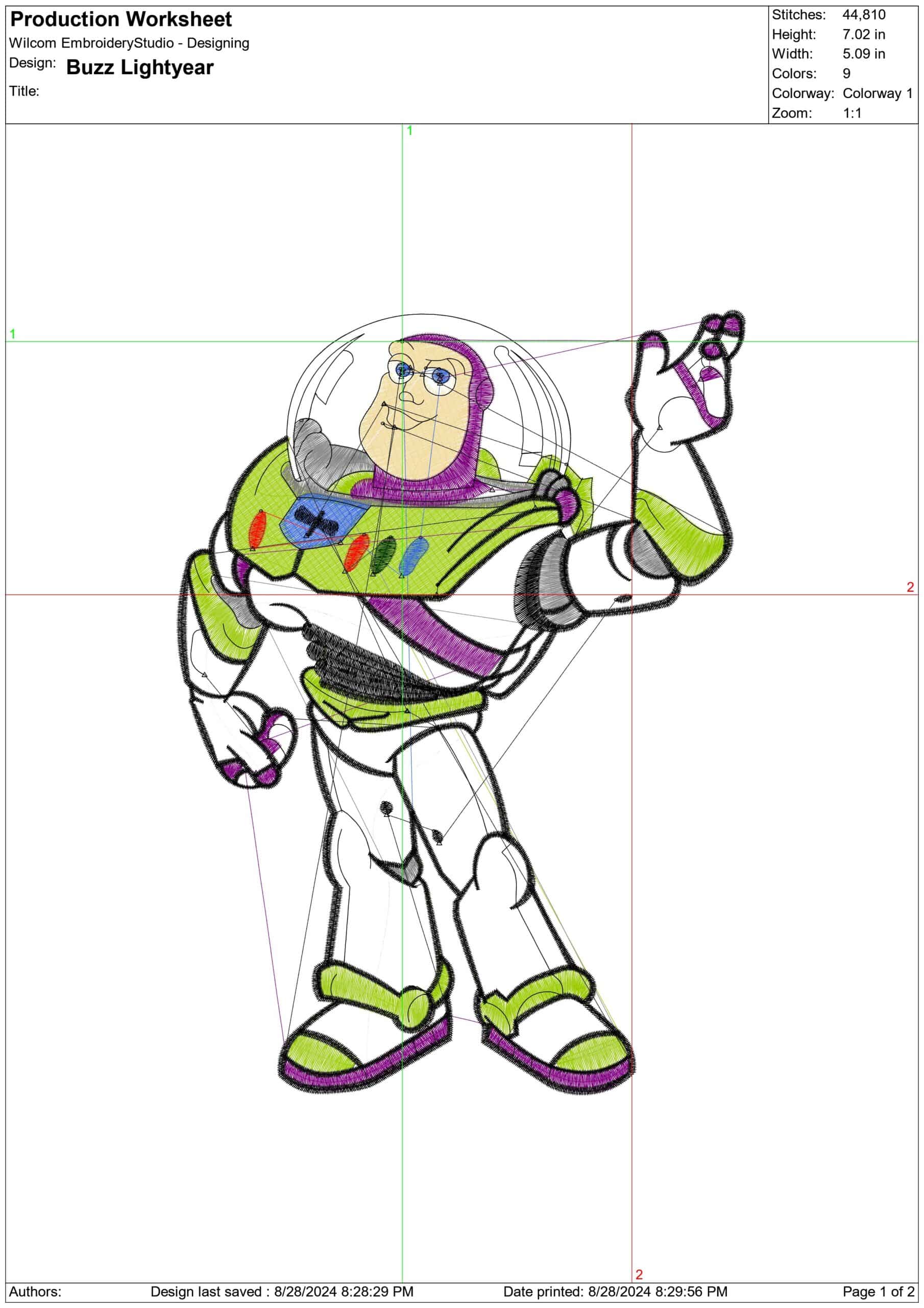 Toy Story Buzz Lightyear- Elegant embroidery design file - instant download — view 3