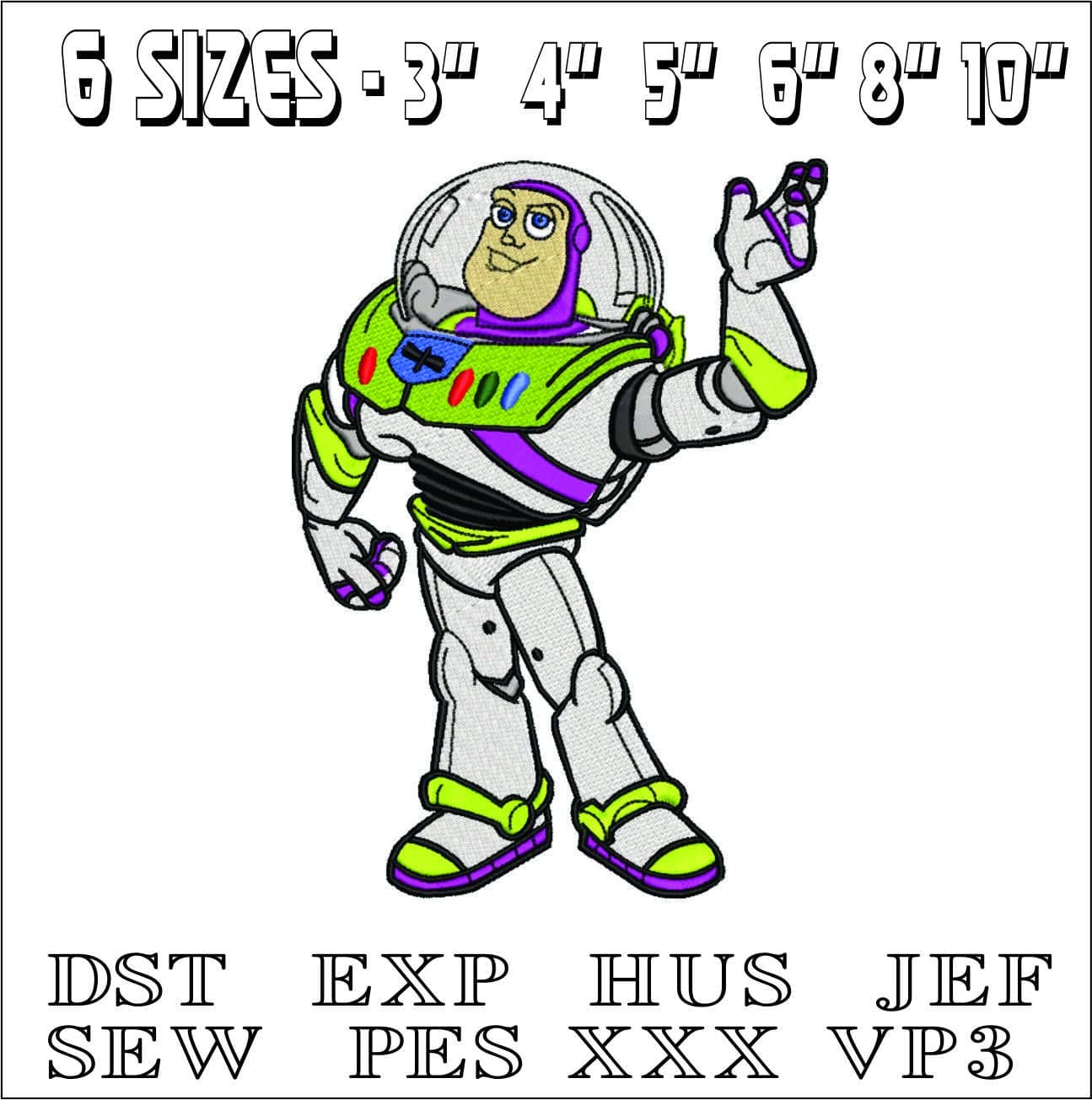 Toy Story Buzz Lightyear- Elegant embroidery design file - instant download — view 2