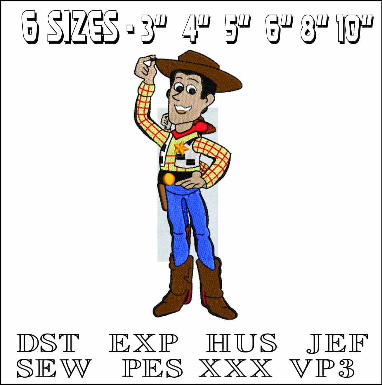 Toy Story Woody- Elegant embroidery design file - instant download — view 2