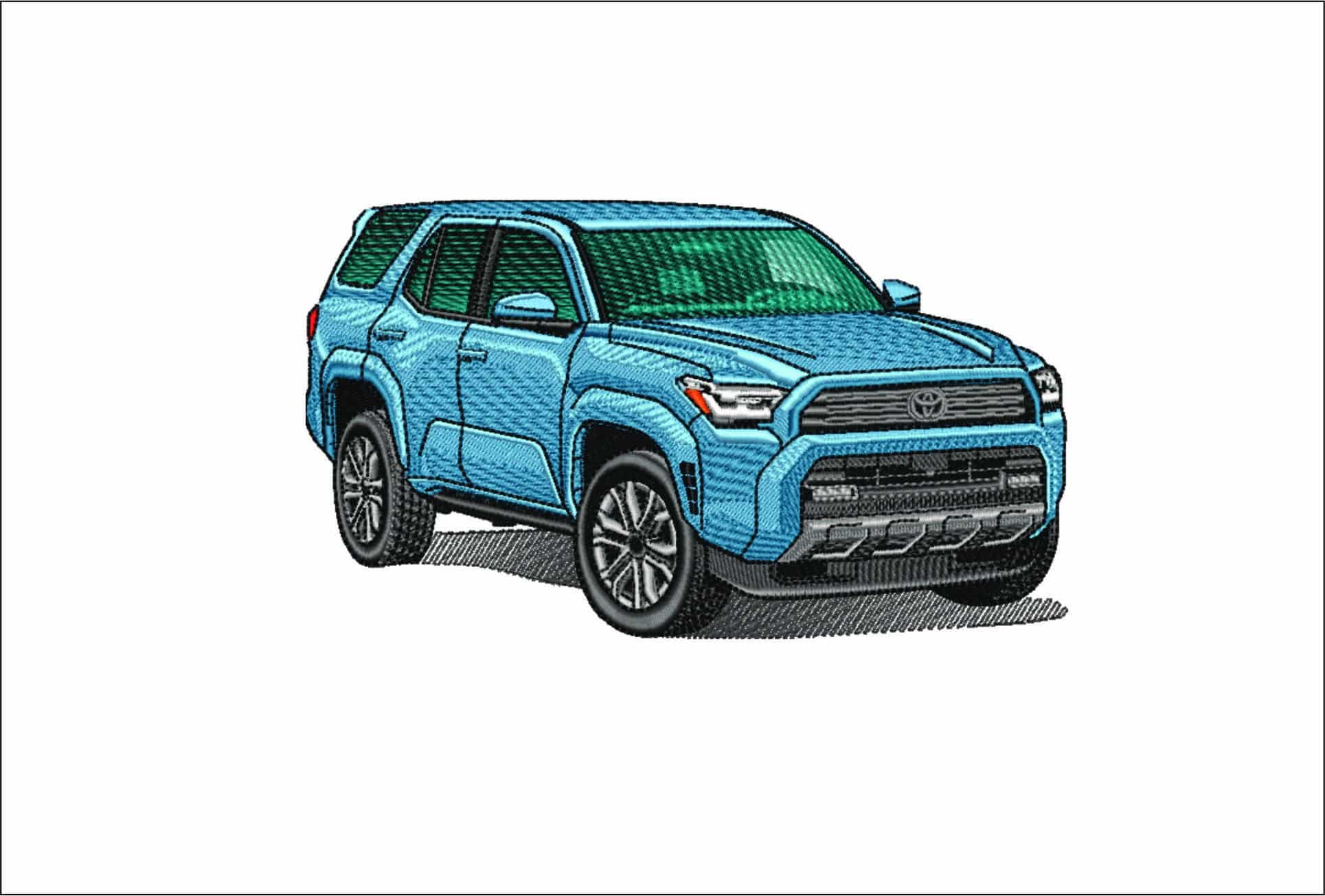 Toyota Four runner 2025- Elegant embroidery design file - instant download
