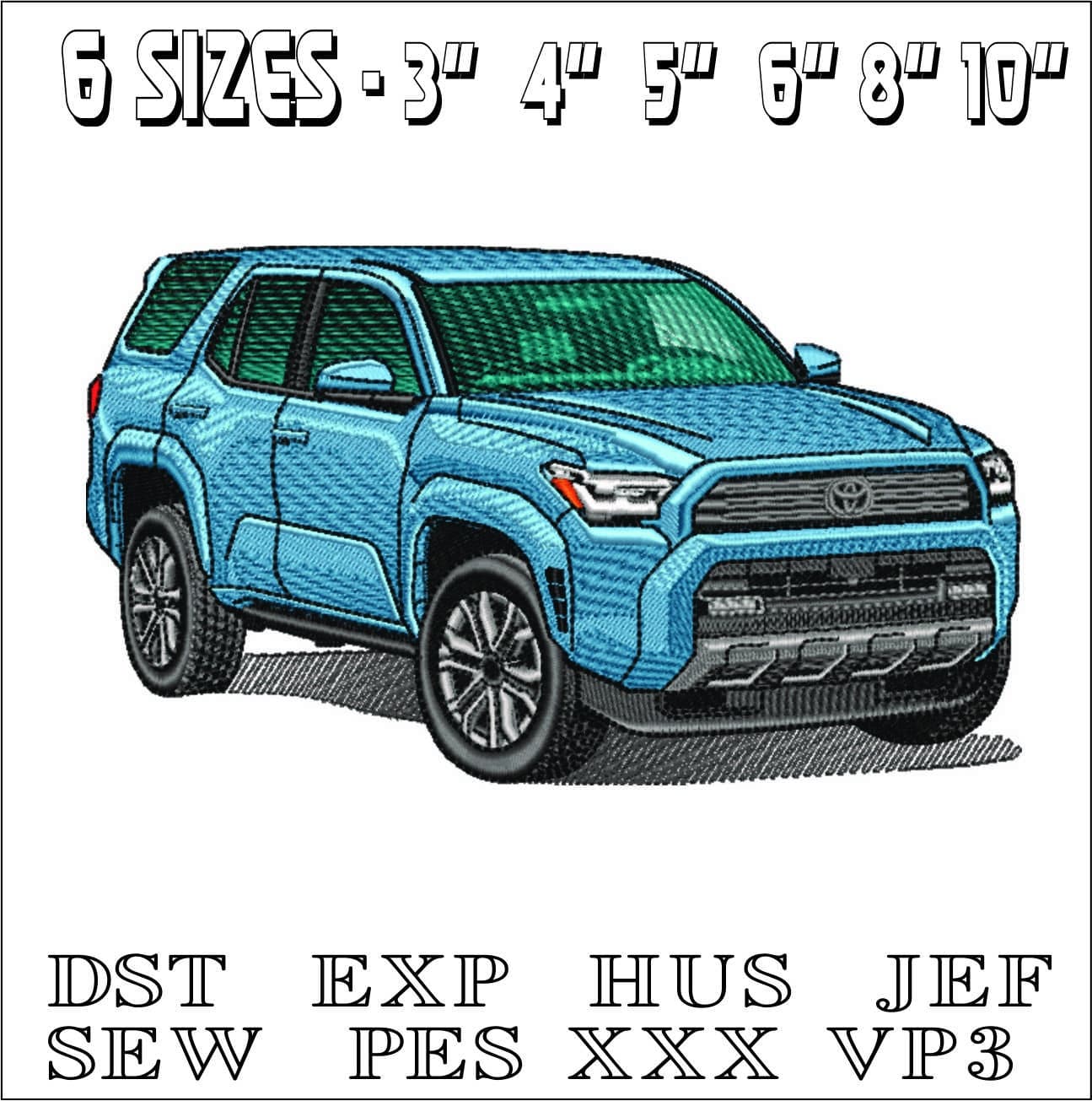 Toyota Four runner 2025- Elegant embroidery design file - instant download — view 2
