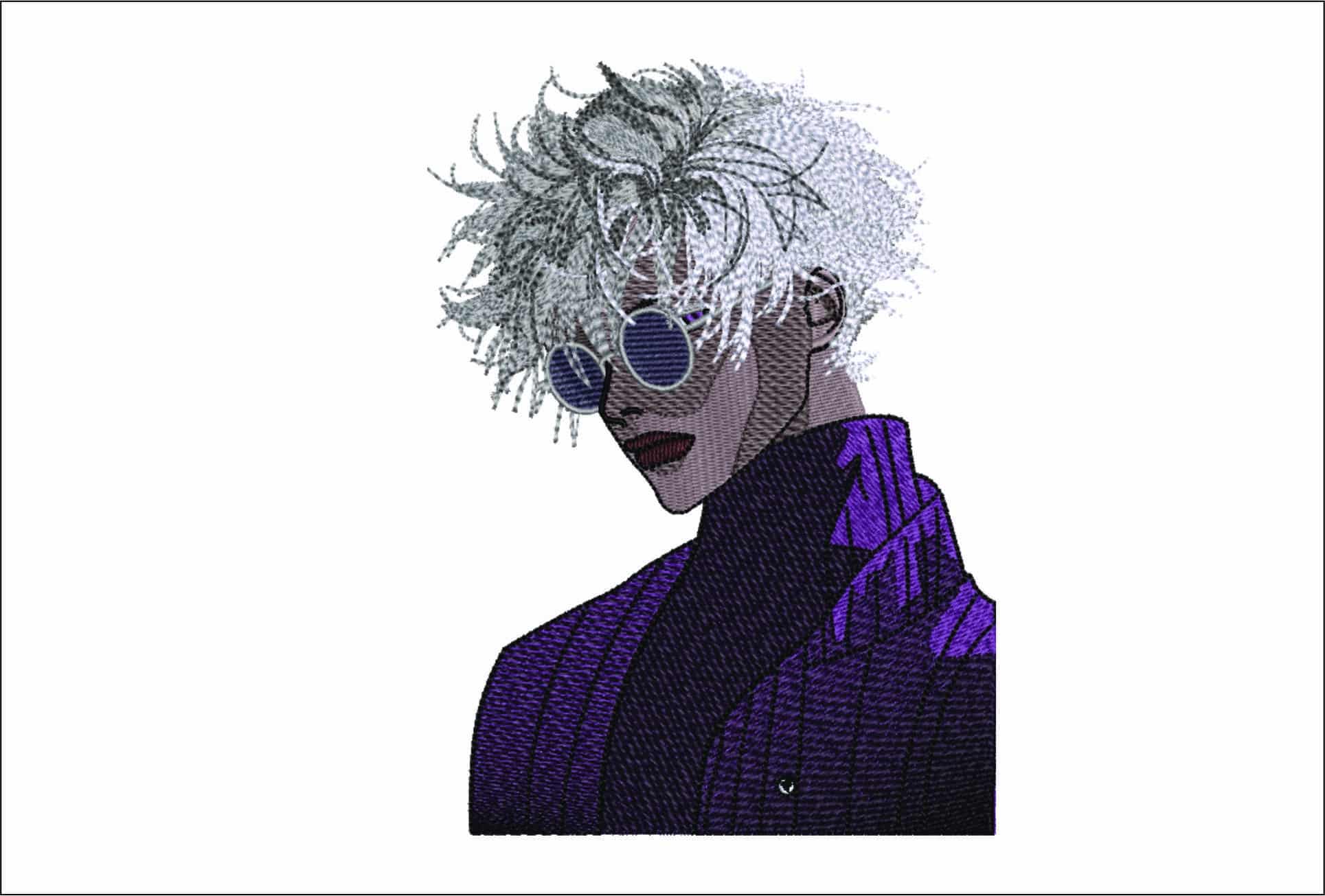 Trendy 80's style Man- Elegant embroidery design file - instant download