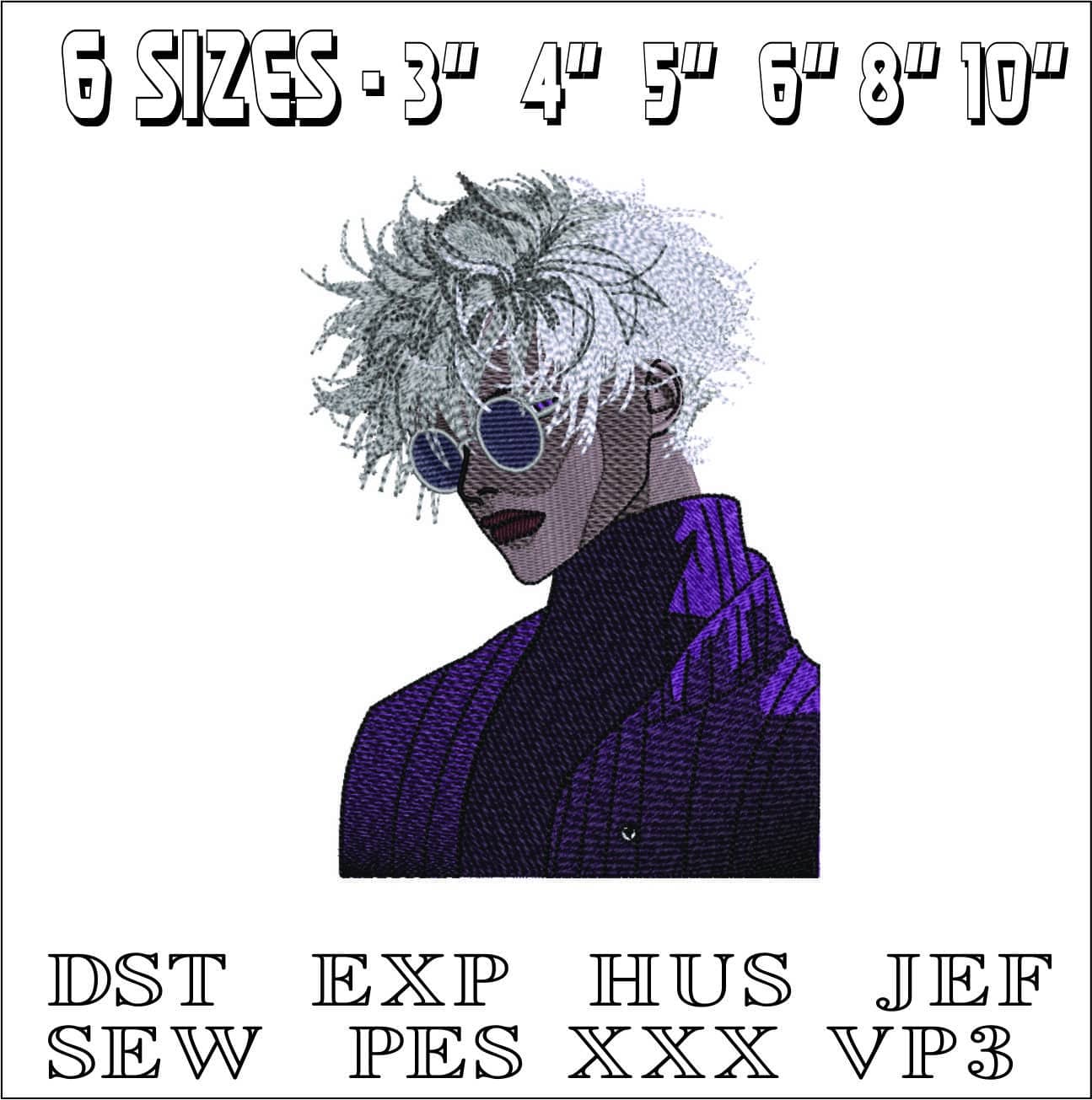Trendy 80's style Man- Elegant embroidery design file - instant download — view 2