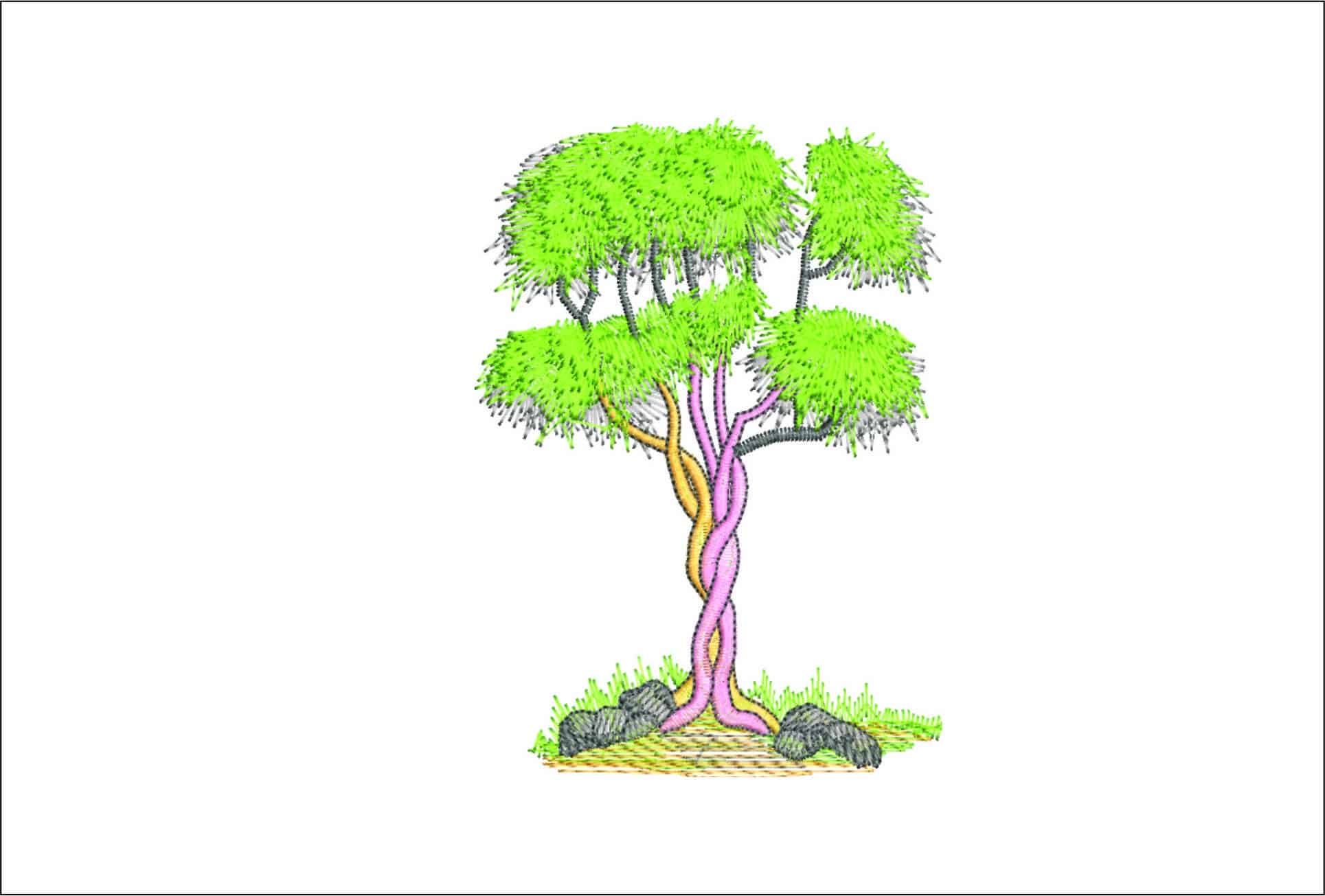 Twisted Tree- Elegant embroidery design file - instant download