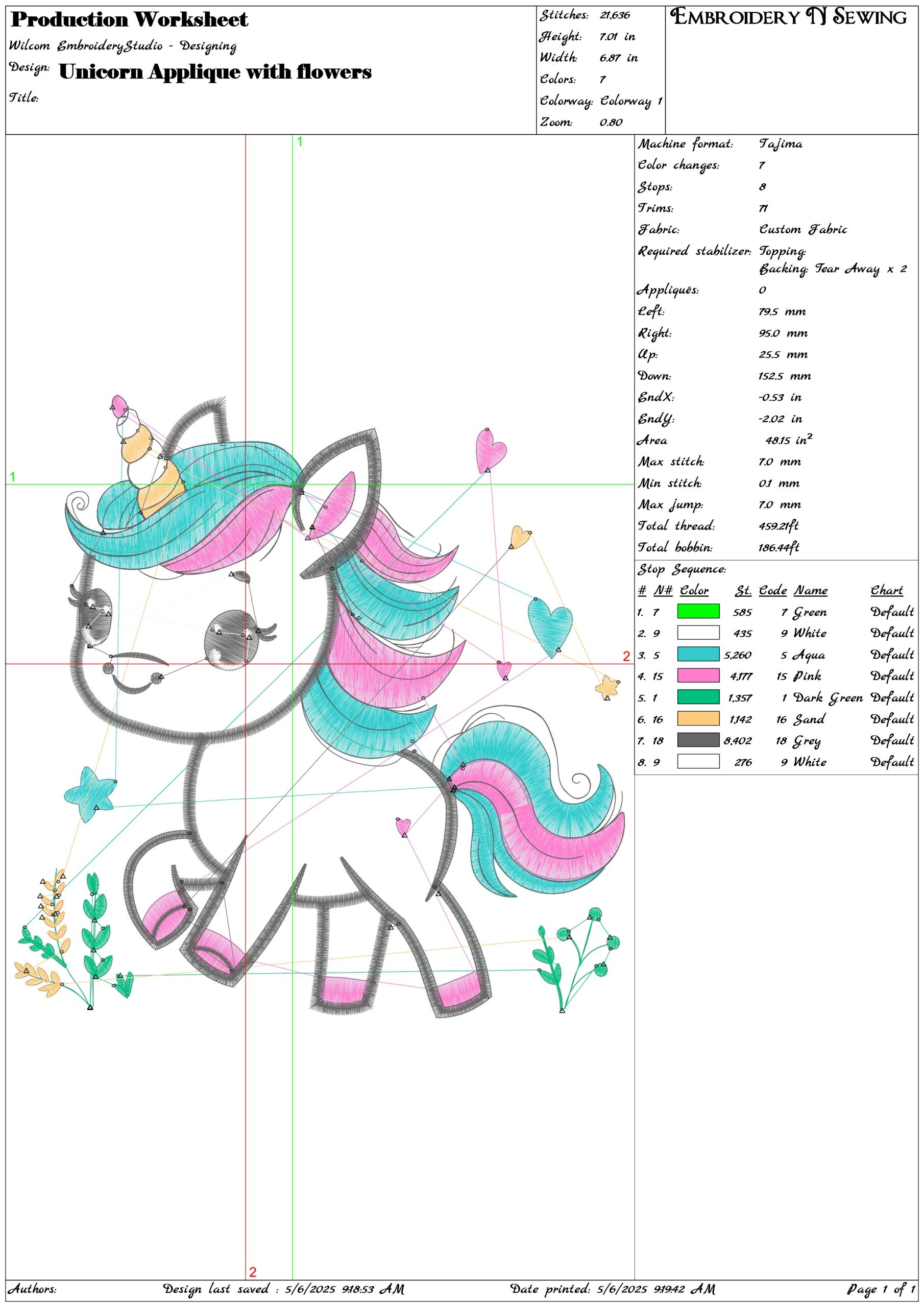 Unicorn Applique with flowers- Elegant embroidery design file - instant download — view 3