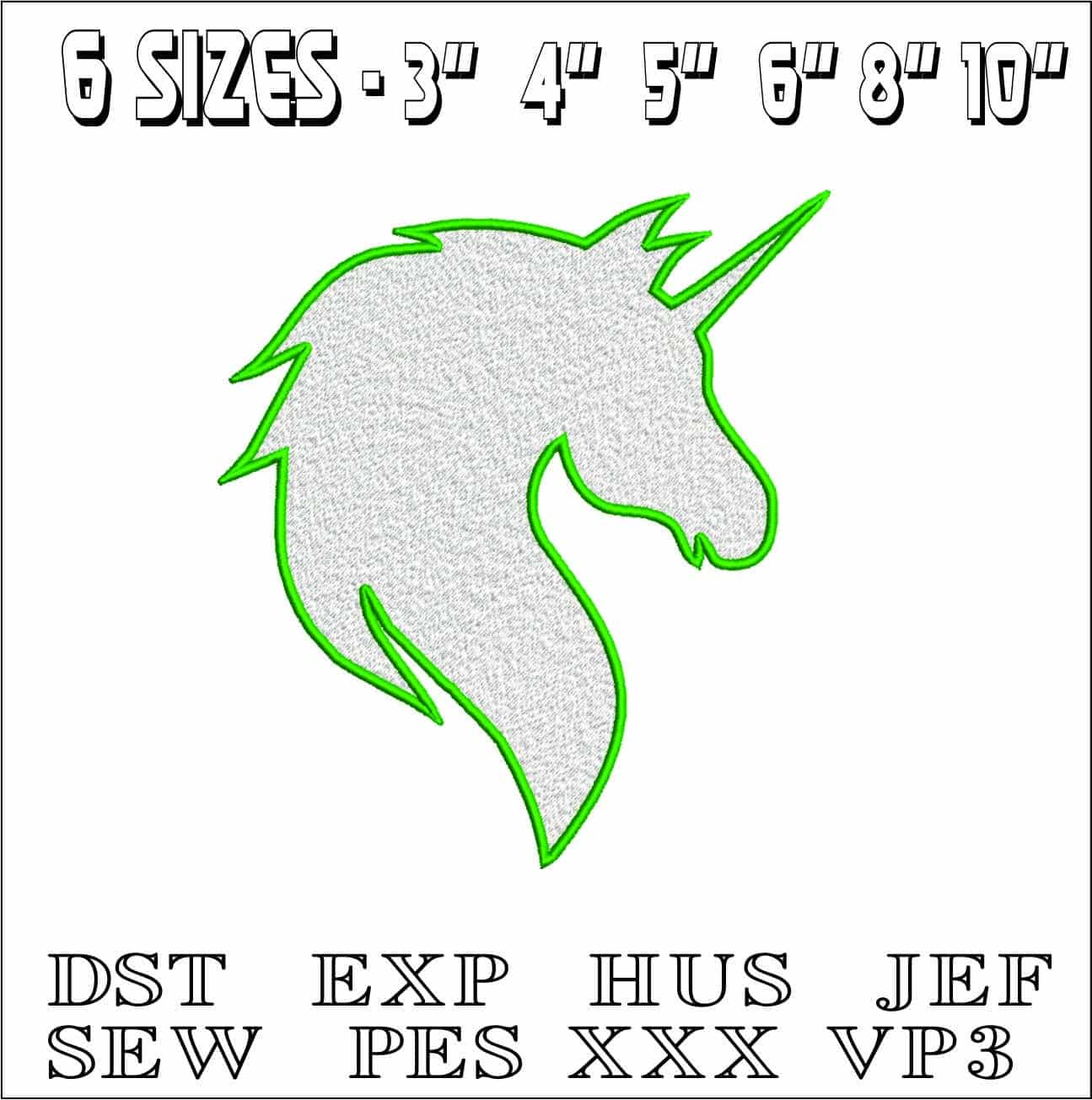 Unicorn Outline- Elegant embroidery design file - instant download — view 2