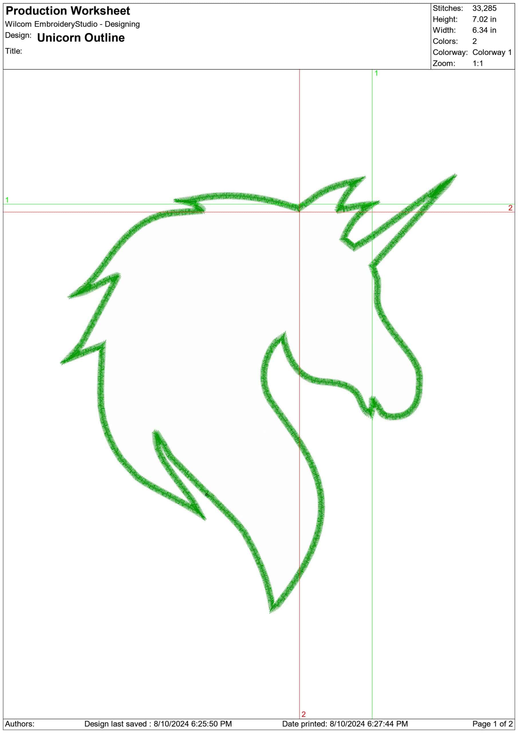 Unicorn Outline- Elegant embroidery design file - instant download — view 4