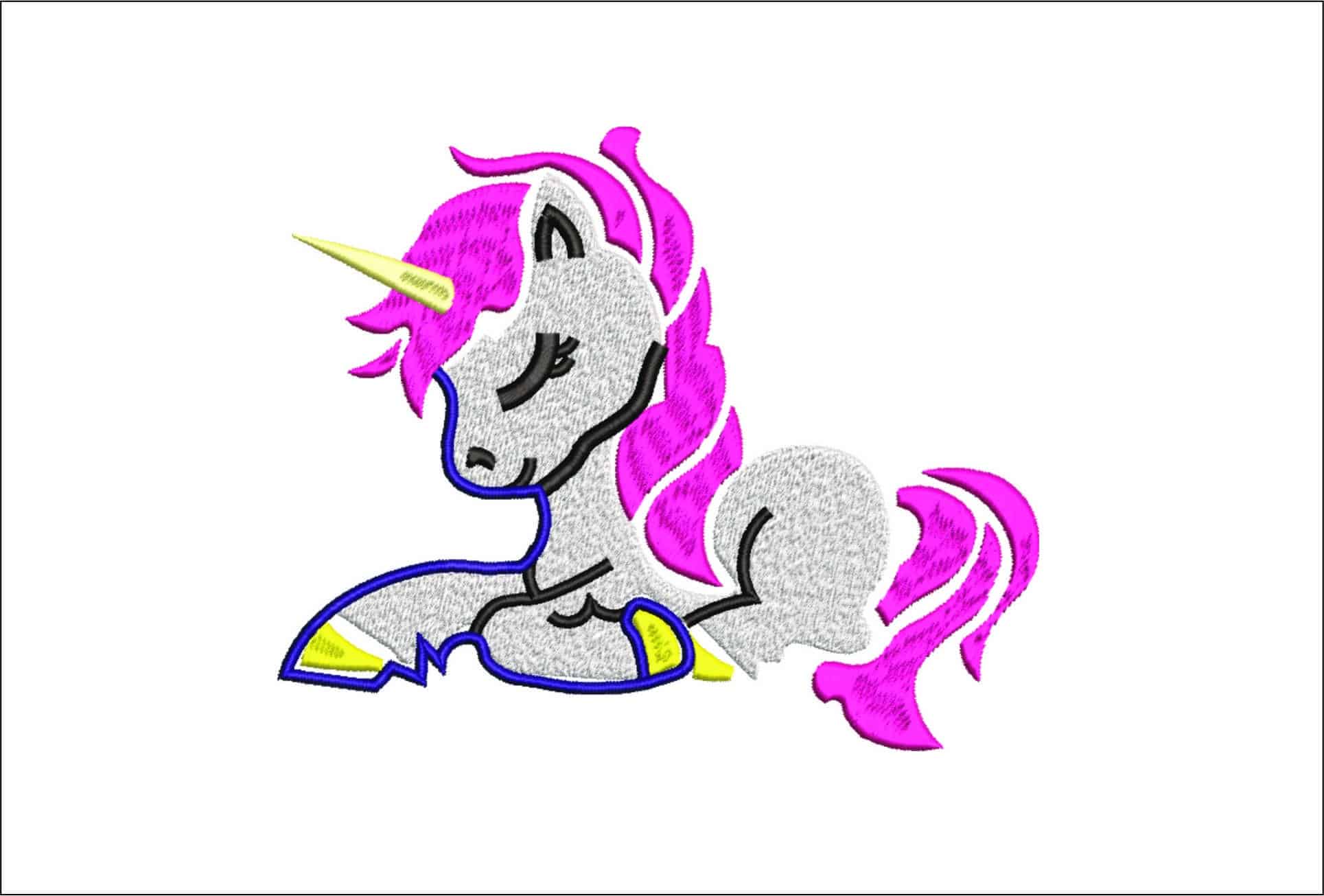 Unicorn Sitting- Elegant embroidery design file - instant download