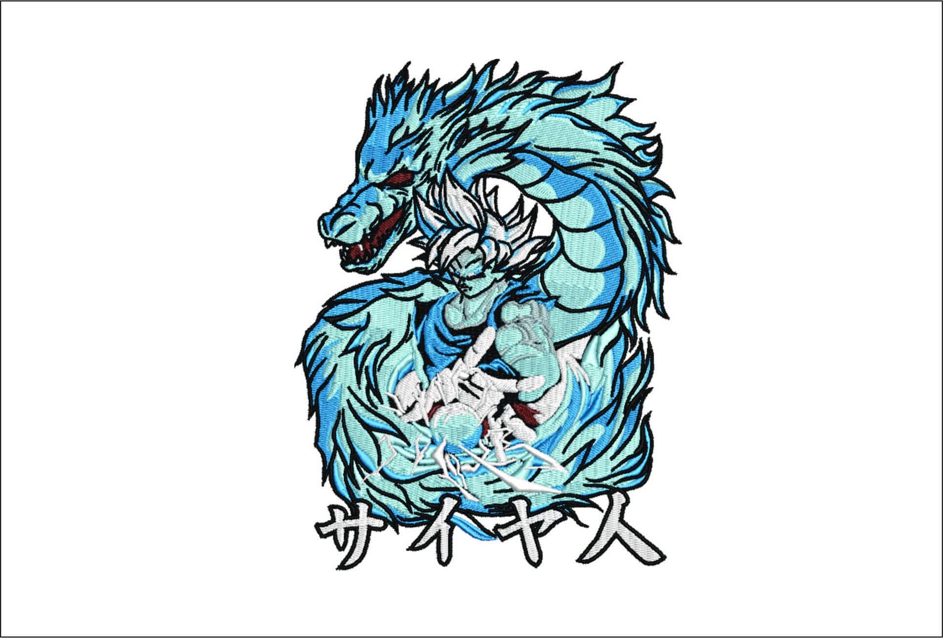 Warrior Reborn - Anime Dragon Ballz- Elegant embroidery design file - instant download