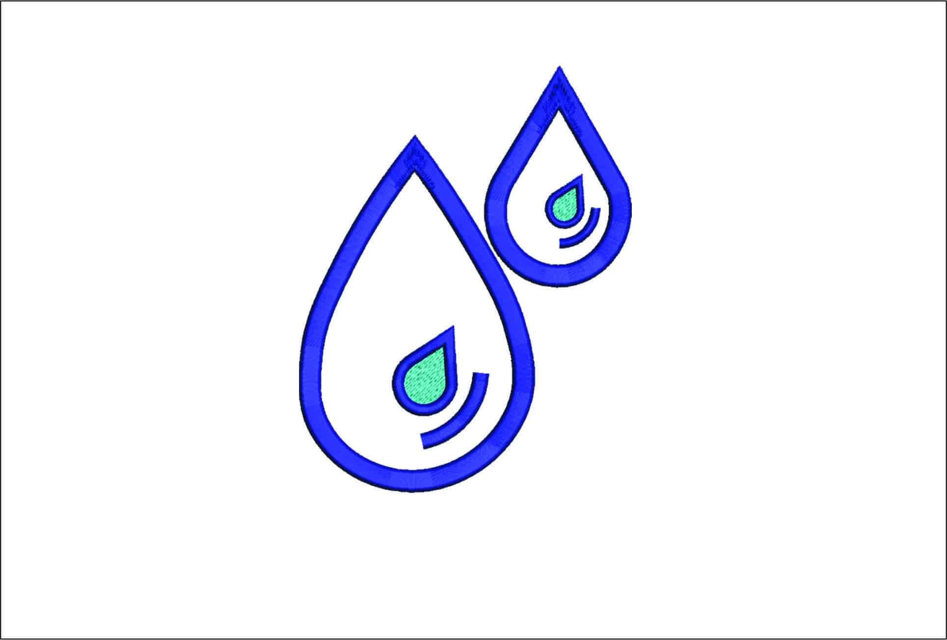 Water Drops- Elegant embroidery design file - instant download