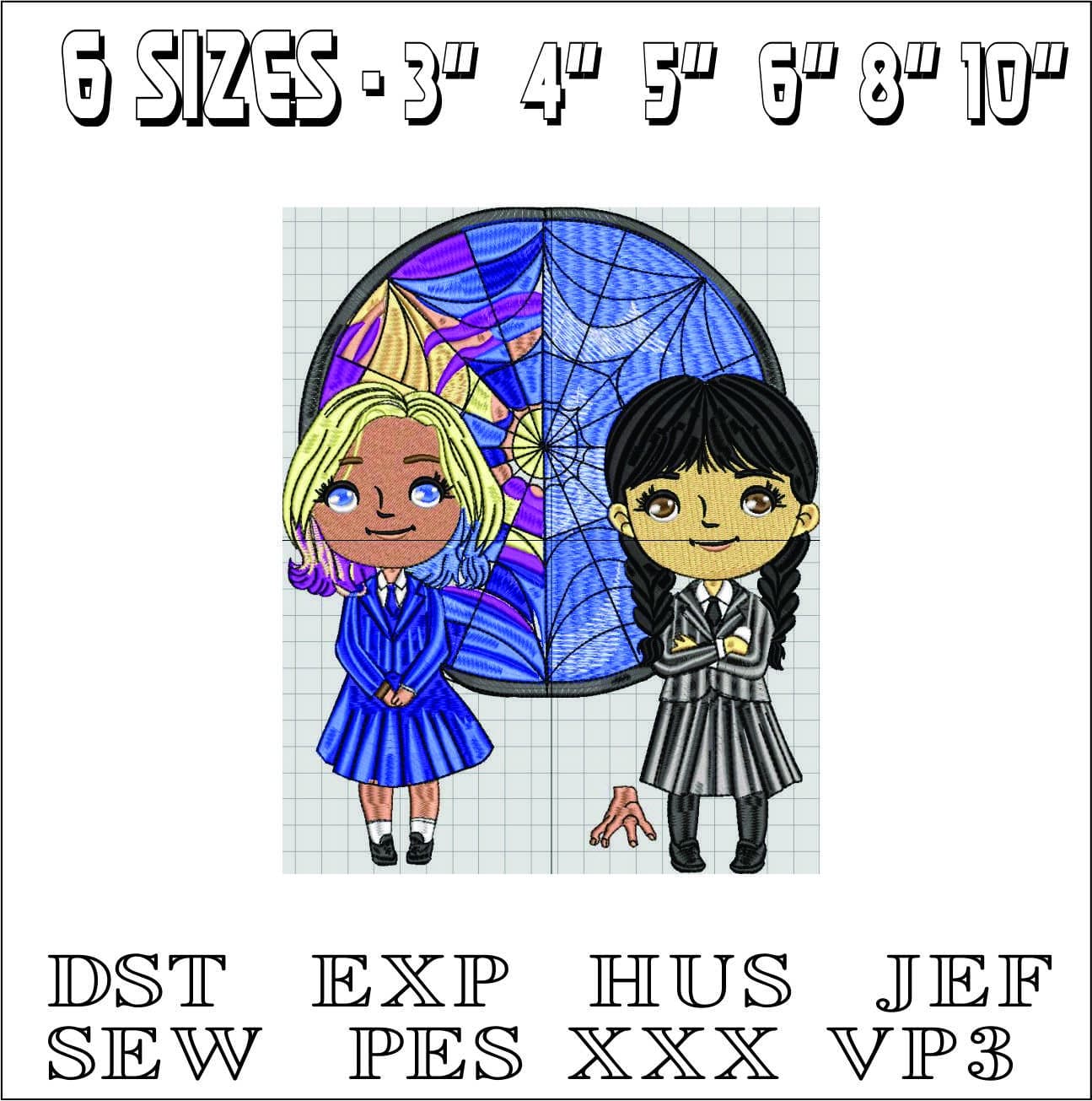 Wednesday- Elegant embroidery design file - instant download — view 2