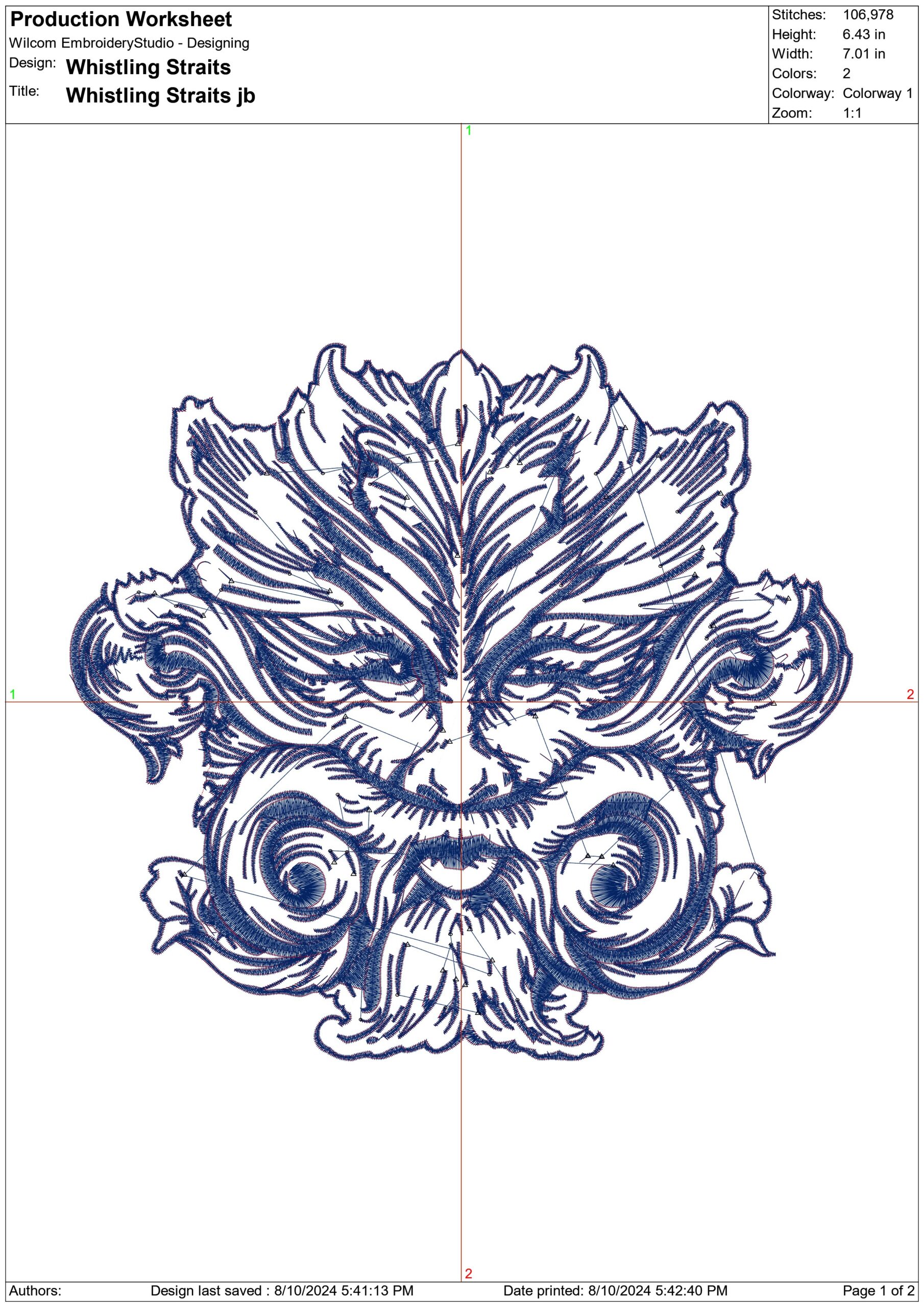 Whistling Straits- Elegant embroidery design file - instant download — view 4