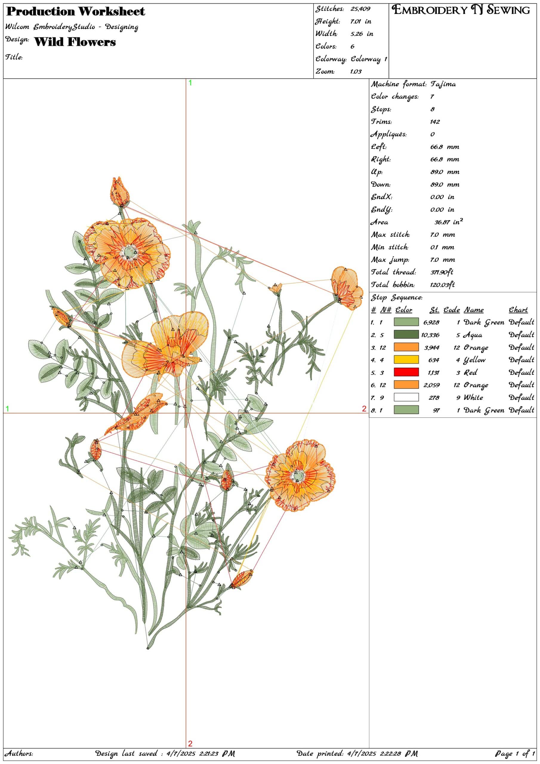 Wild Flowers- Elegant embroidery design file - instant download — view 3