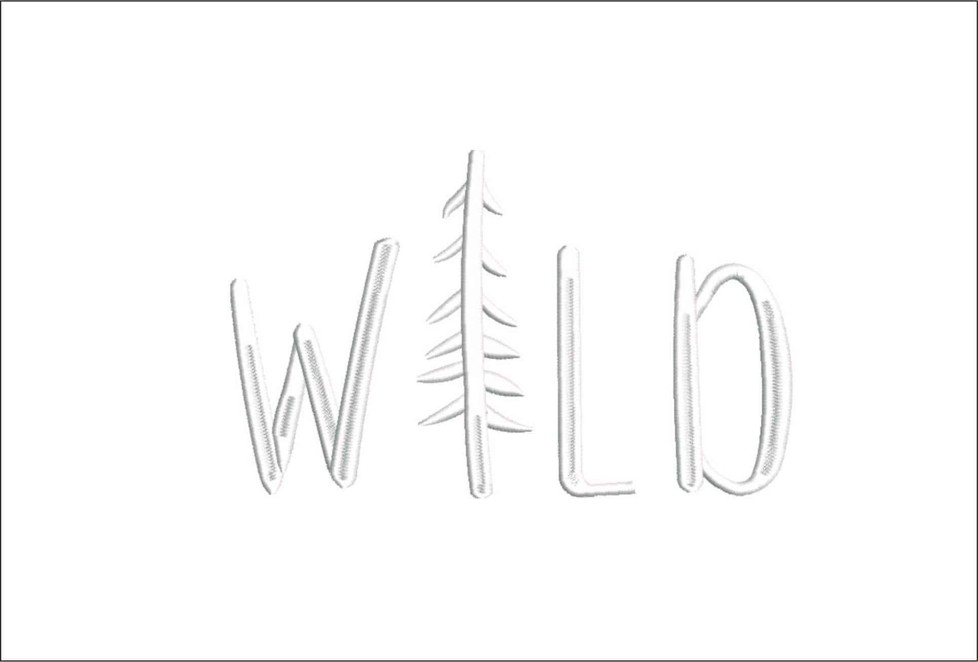 Wild Logo- Elegant embroidery design file - instant download