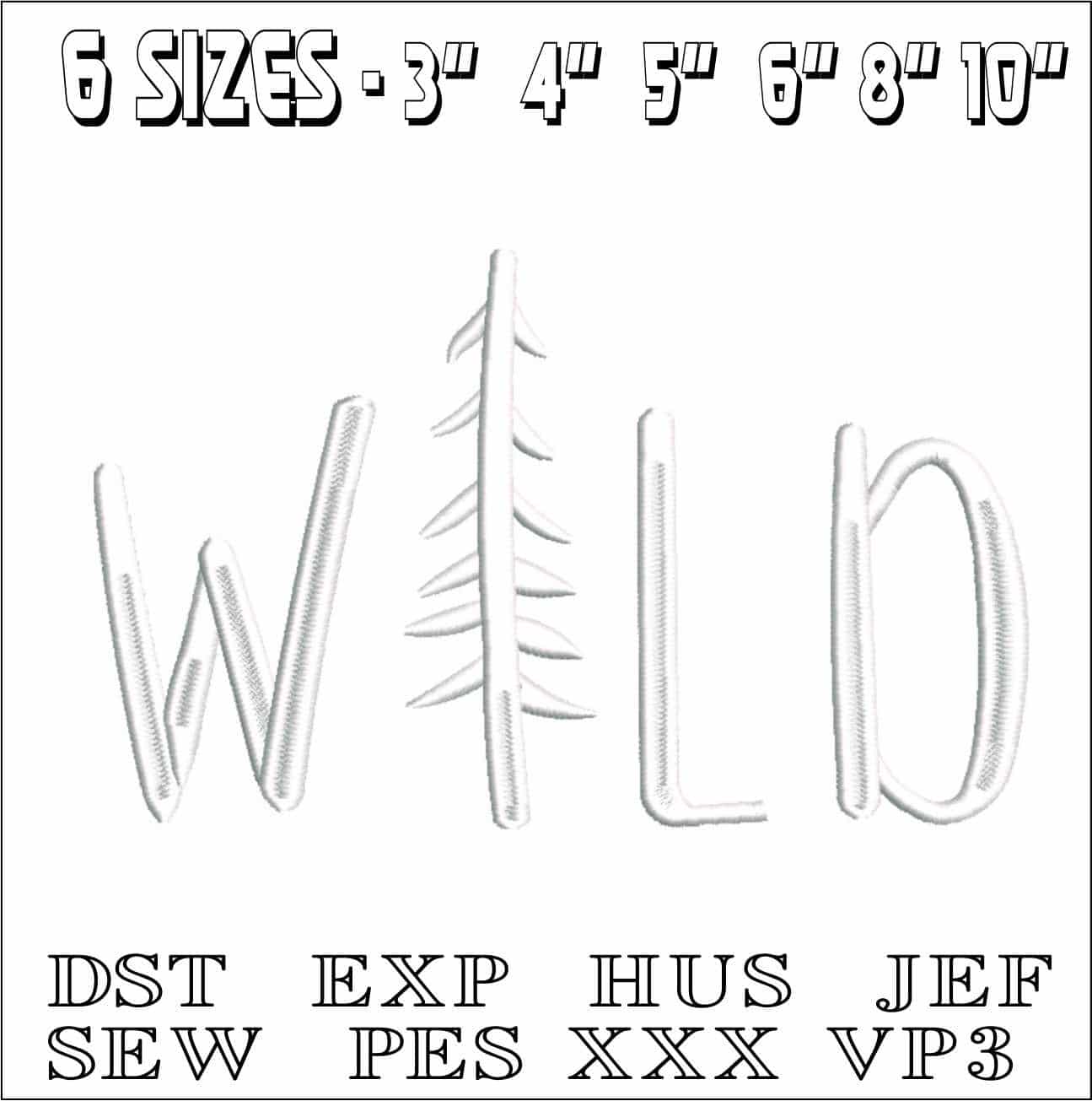 Wild Logo- Elegant embroidery design file - instant download — view 2
