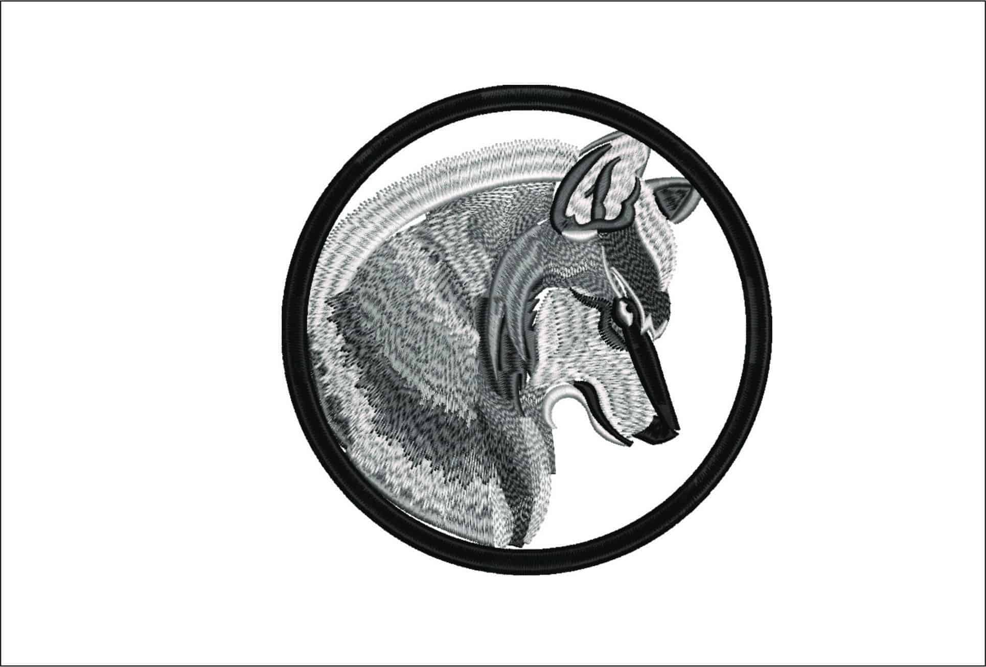 Wolf in a Frame- Elegant embroidery design file - instant download