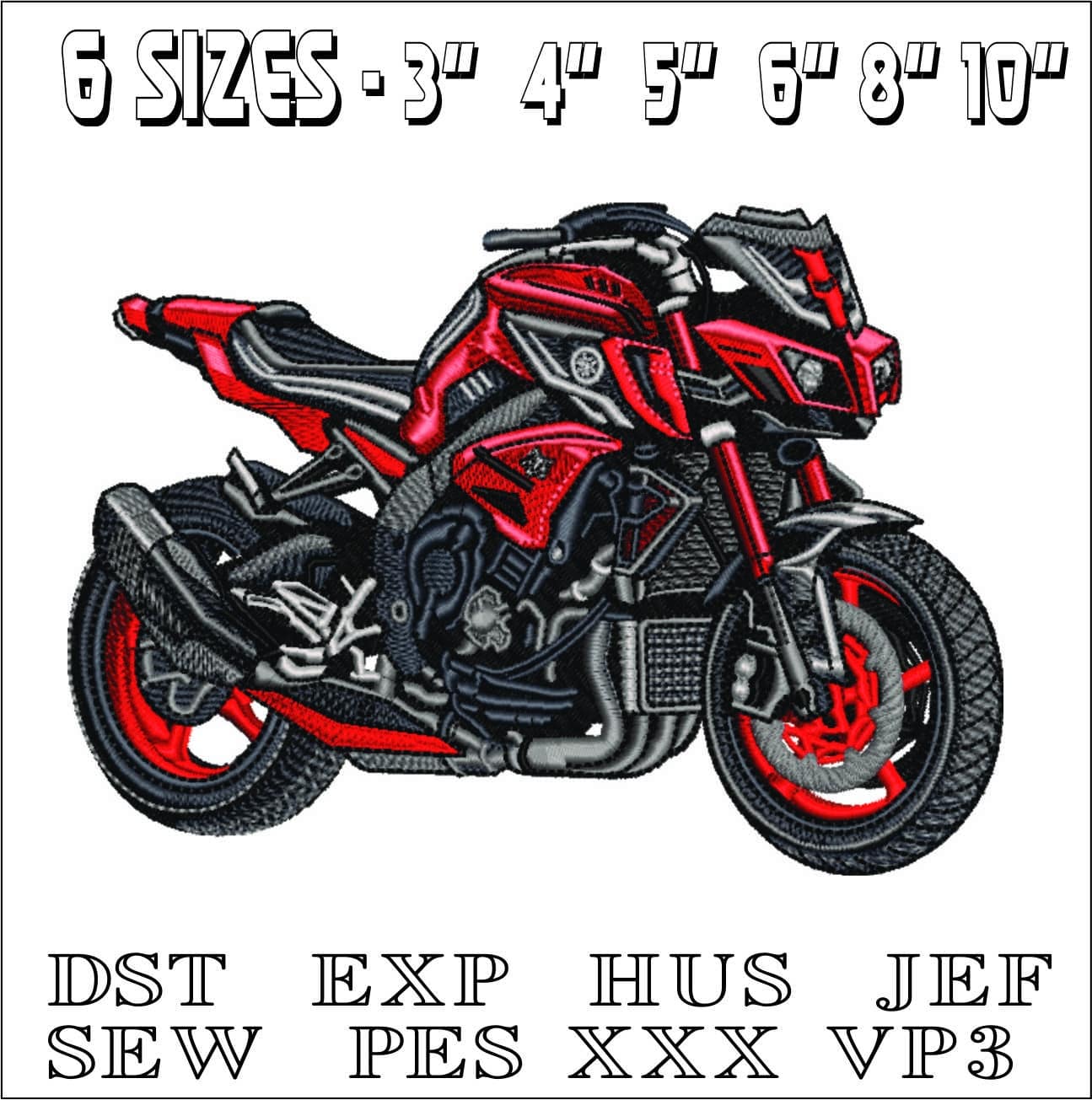 Yamaha MT10 TRANSFORMER- Elegant embroidery design file - instant download — view 2