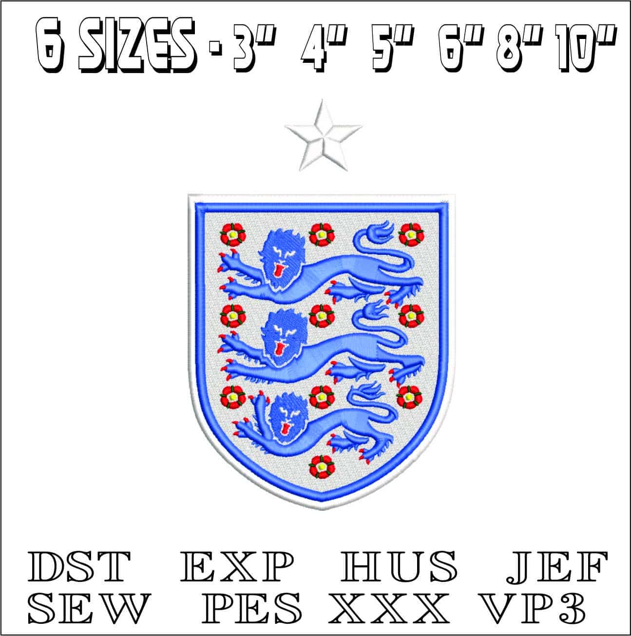 3 Lions- Elegant embroidery design file - instant download — view 2