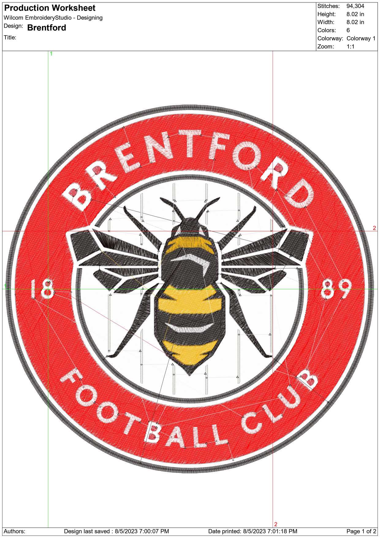 Brentford- Elegant embroidery design file - instant download — view 3