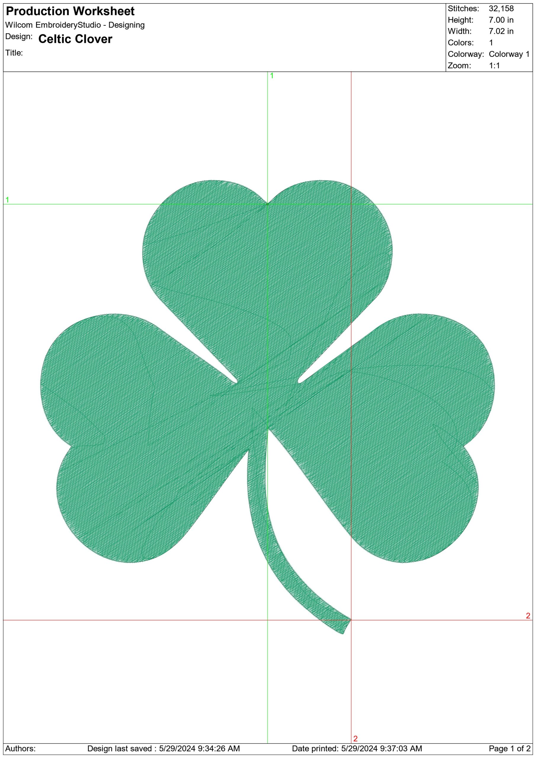 Celtic Clover- Elegant embroidery design file - instant download — view 3