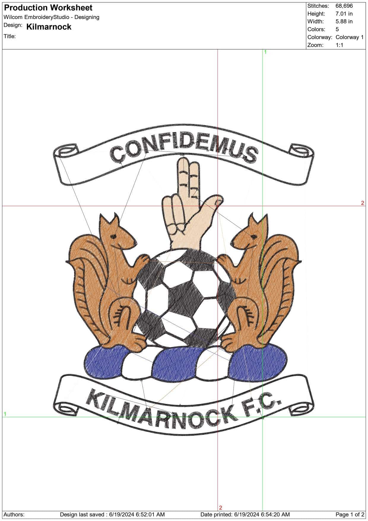 Kilmarnock- Elegant embroidery design file - instant download — view 3