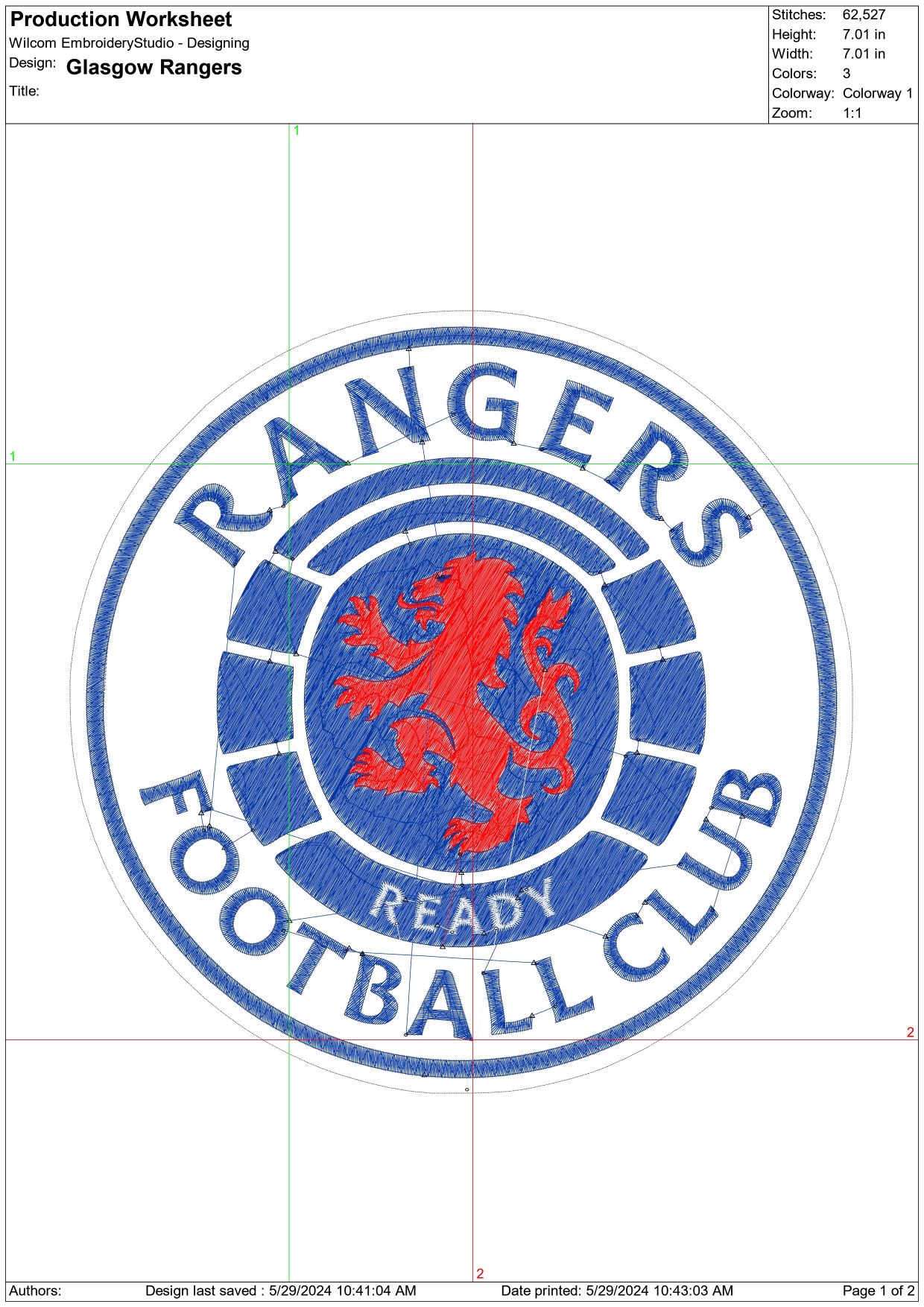 Rangers- Elegant embroidery design file - instant download — view 3