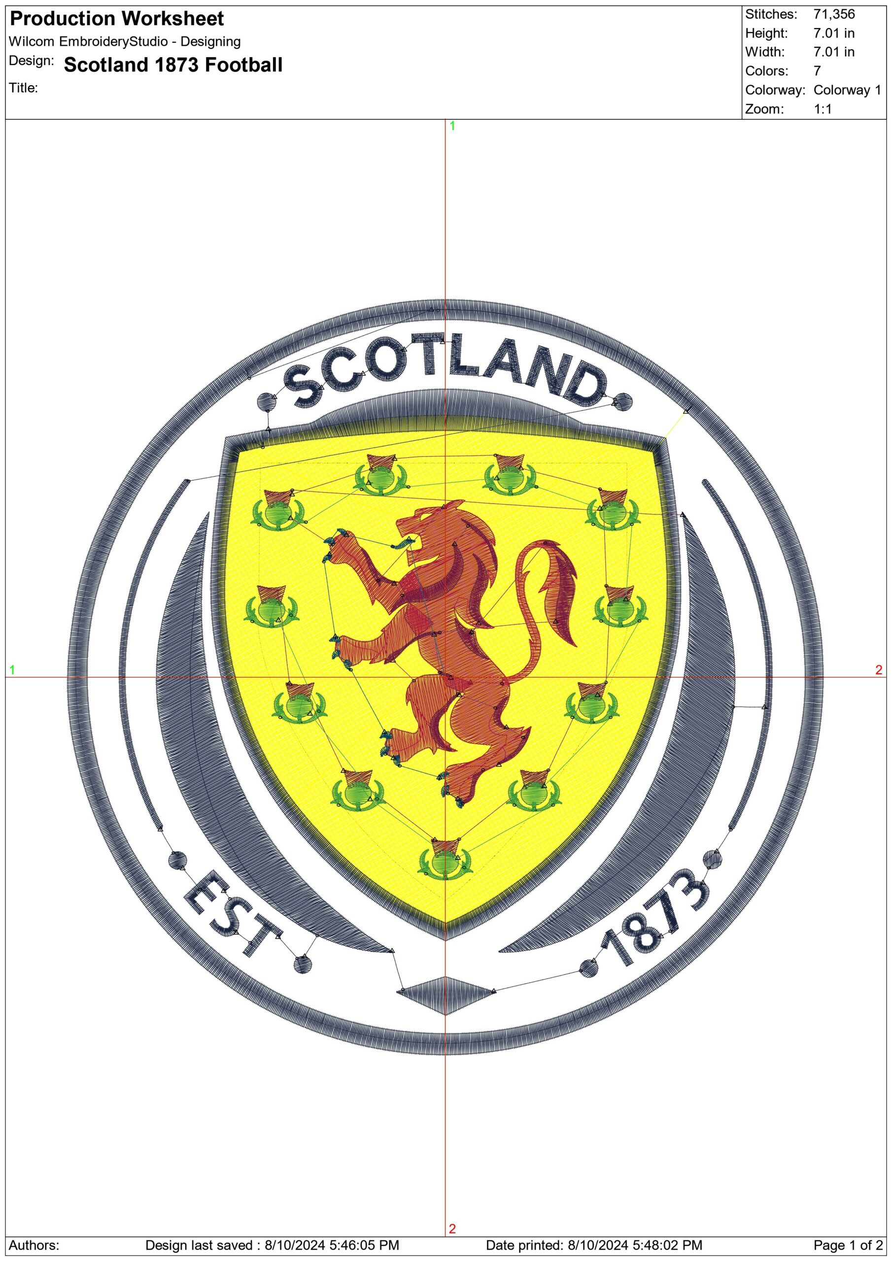 Scotland Football- Elegant embroidery design file - instant download — view 3