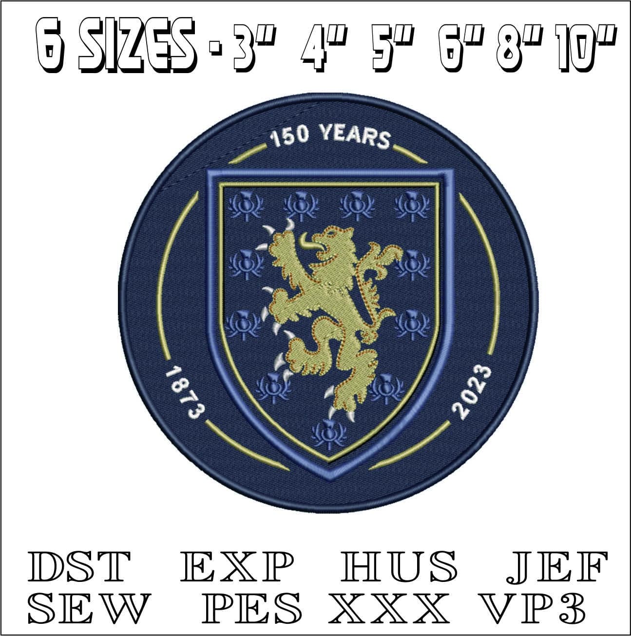 Scotland Football 150- Elegant embroidery design file - instant download — view 2