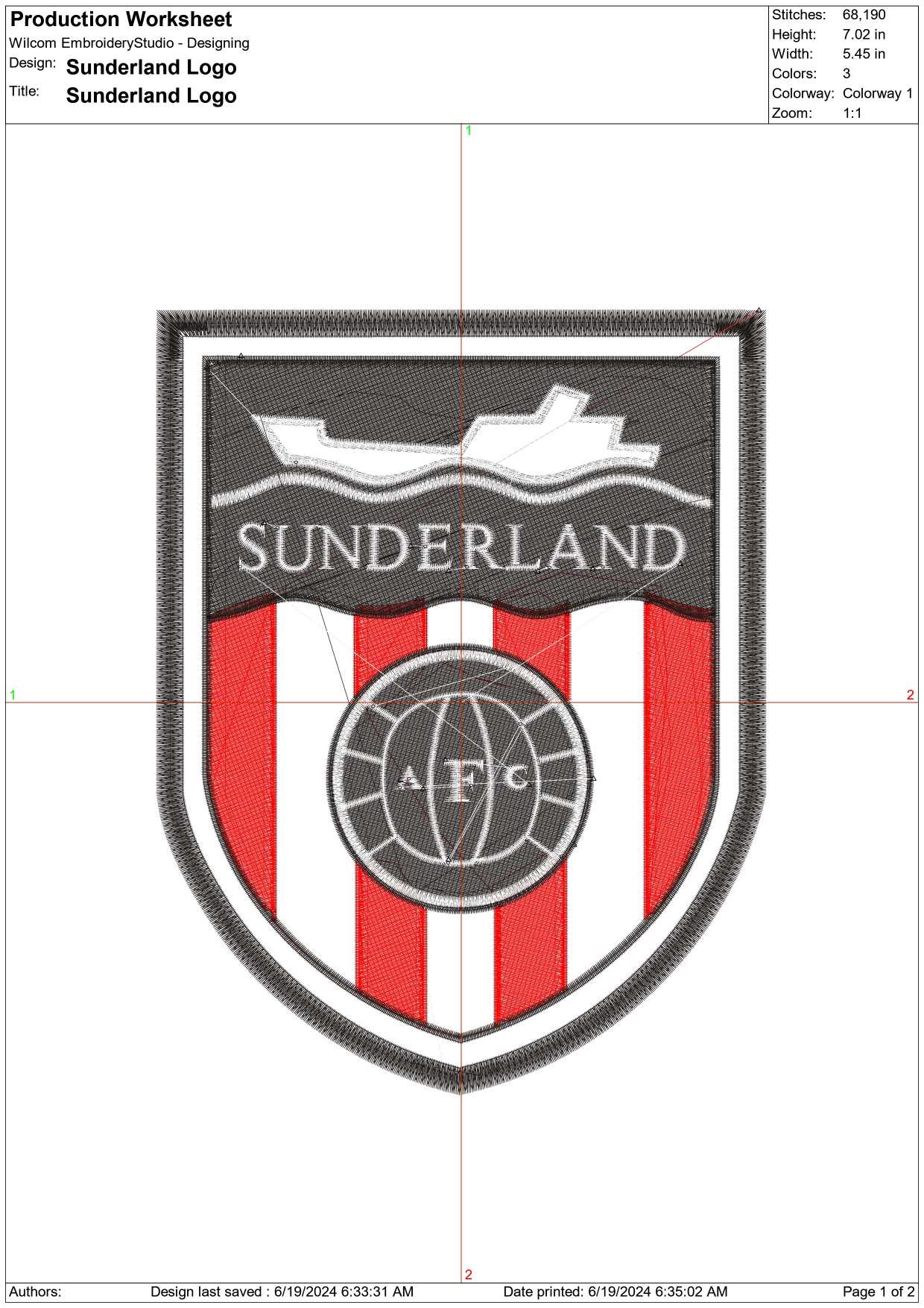 Sunderland Old- Elegant embroidery design file - instant download — view 3