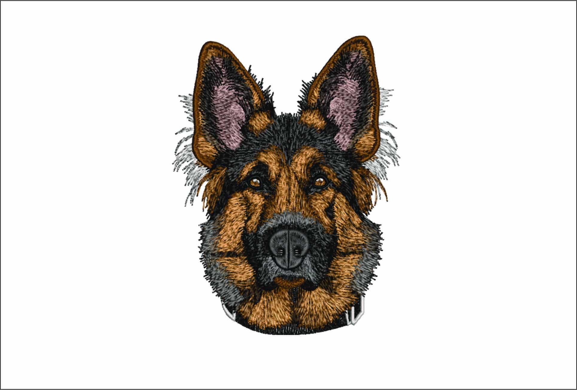 Alsatian German Shepard- Elegant embroidery design file - instant download