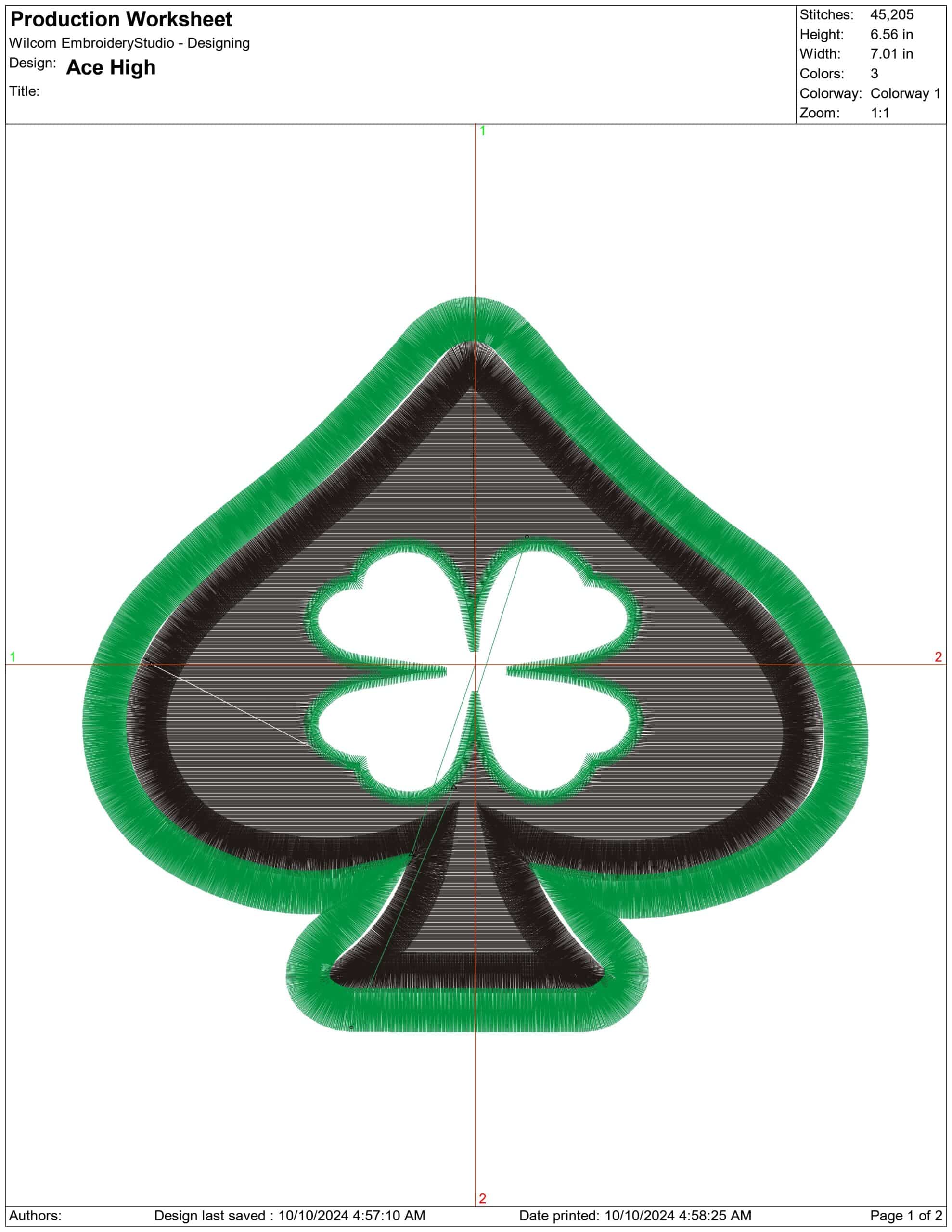 Ace High- Elegant embroidery design file - instant download — view 3