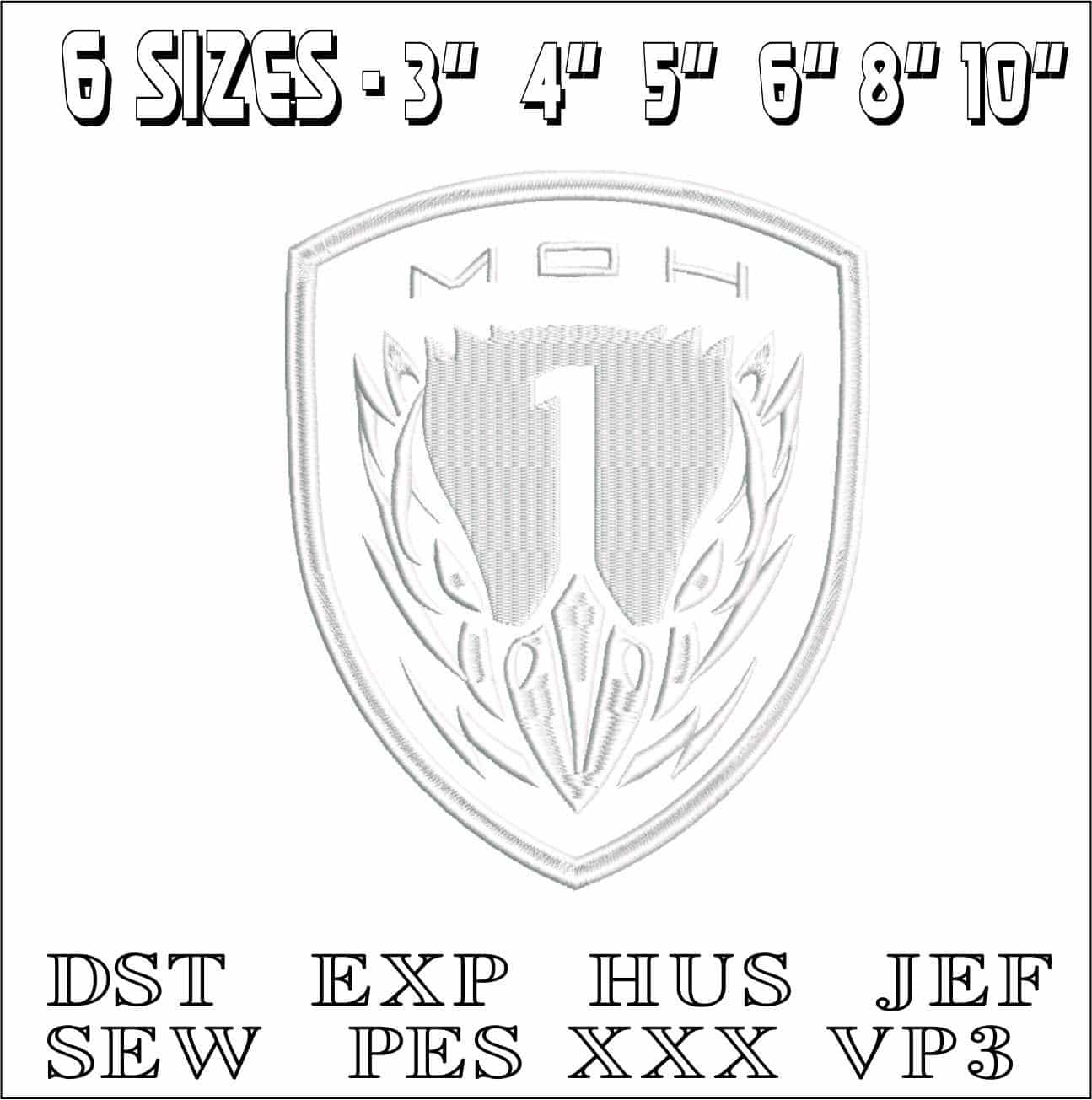 AGUILA 1- Elegant embroidery design file - instant download — view 2