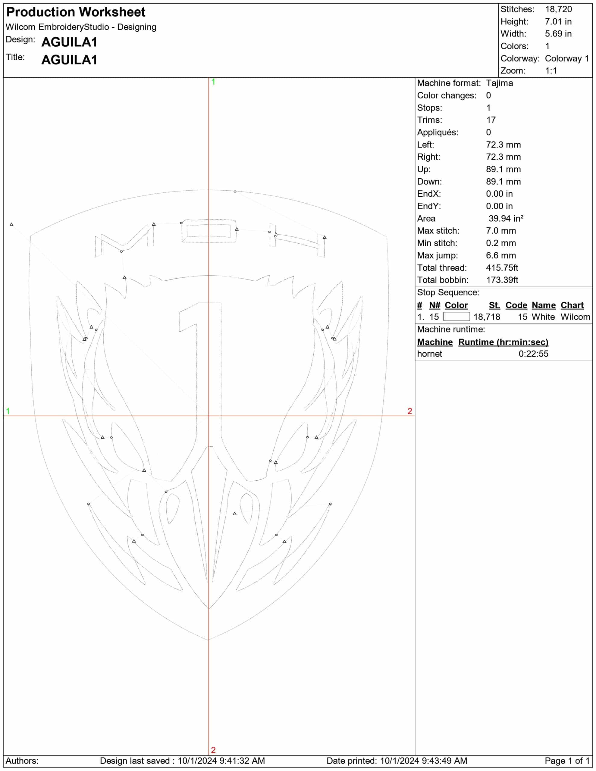 AGUILA 1- Elegant embroidery design file - instant download — view 3