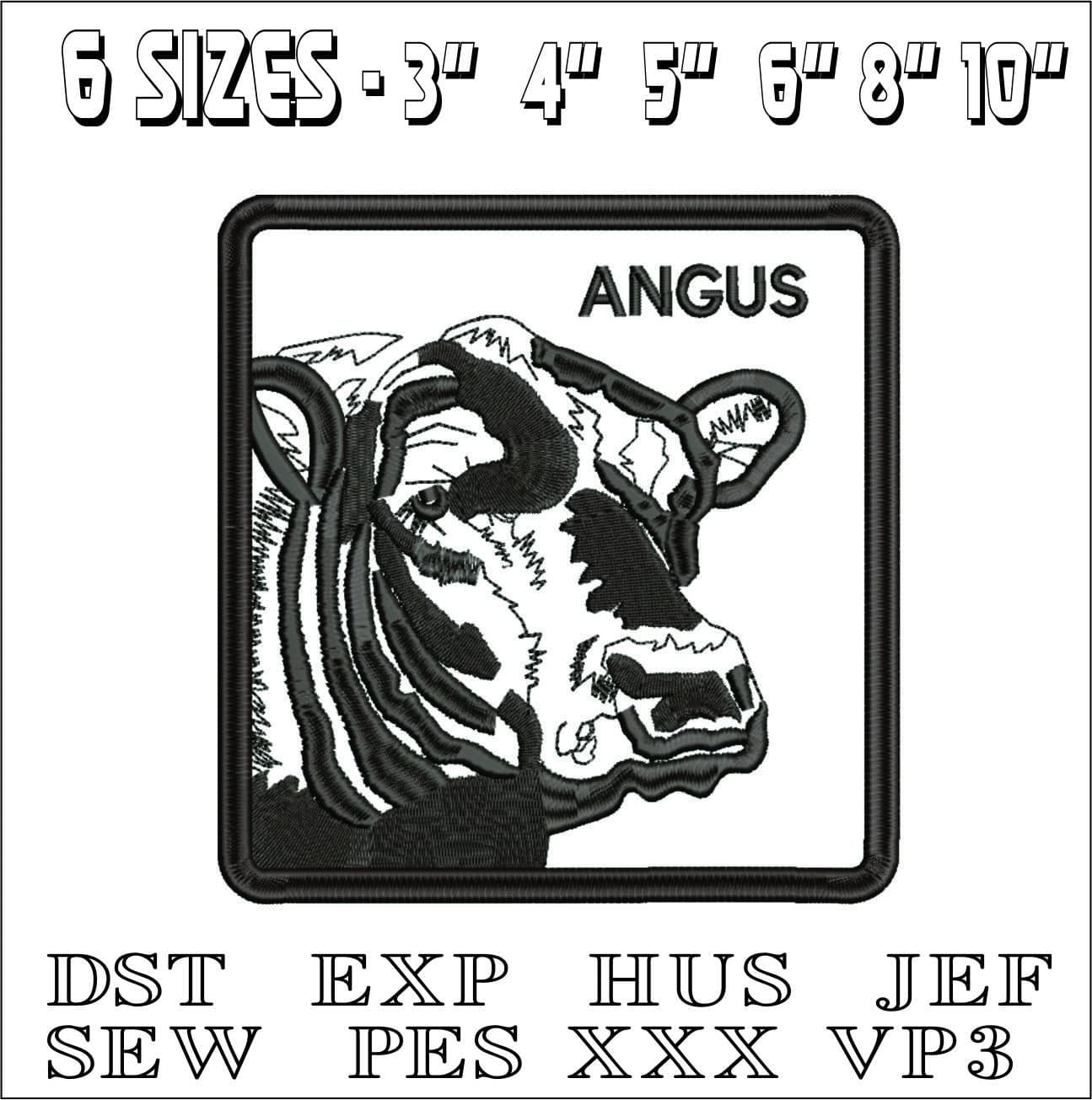 Angus- Elegant embroidery design file - instant download — view 2