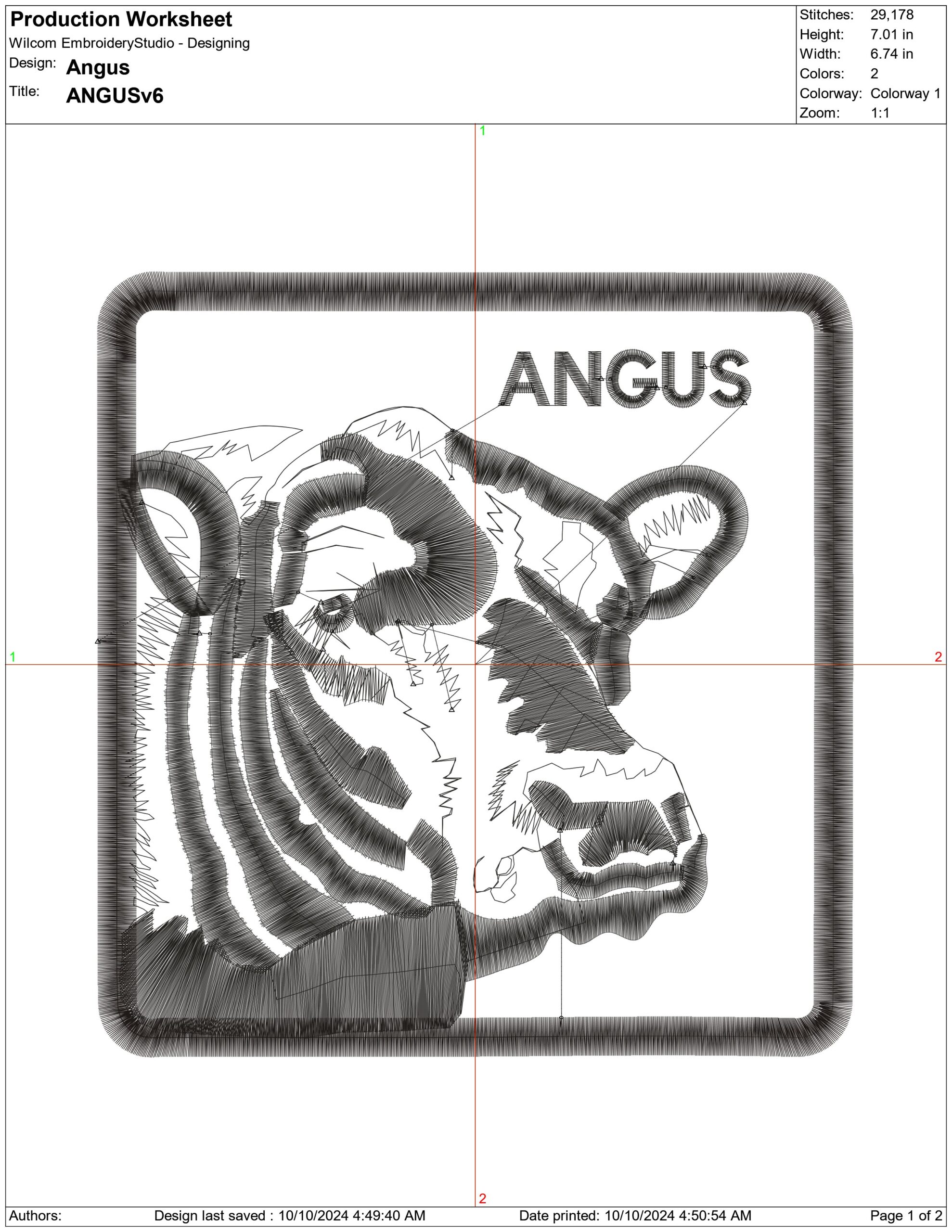 Angus- Elegant embroidery design file - instant download — view 3