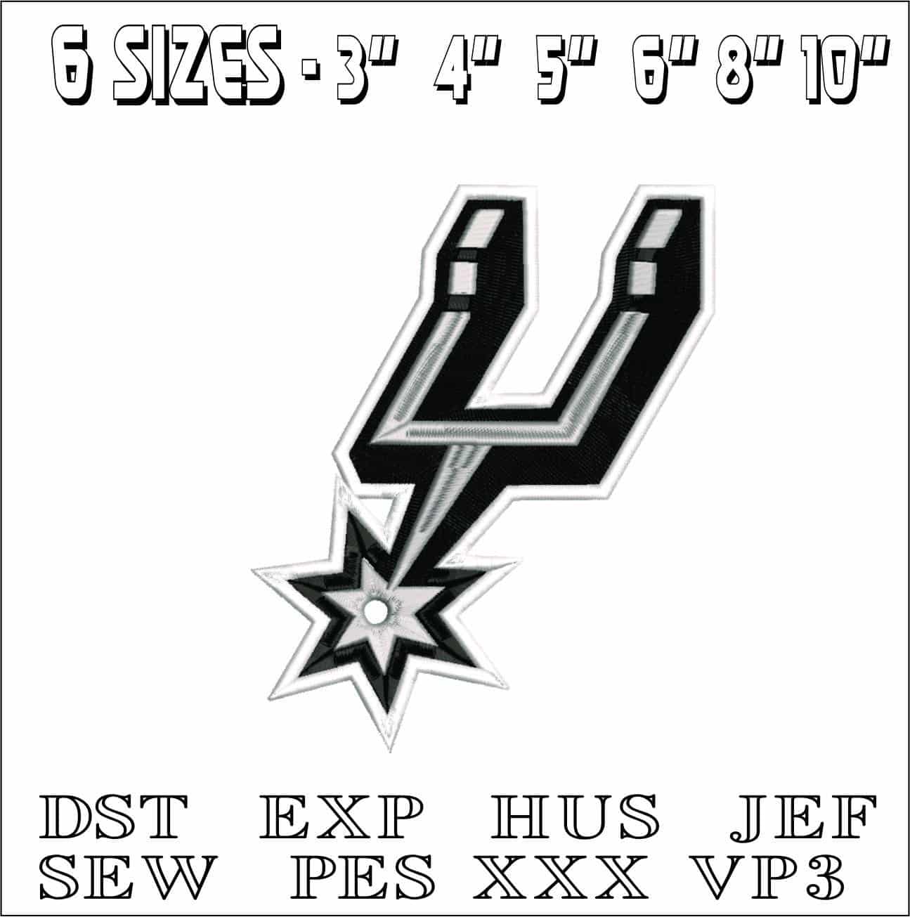Antonio Spurs Logo- Elegant embroidery design file - instant download — view 2