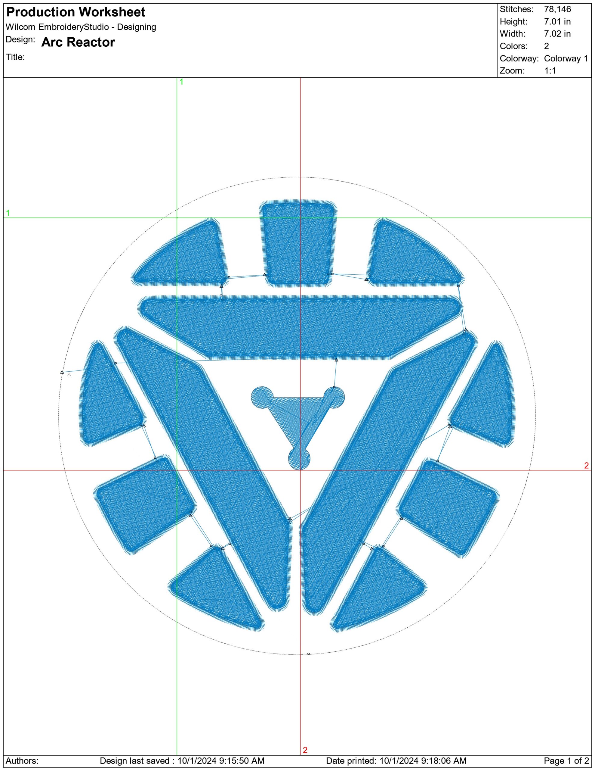 Arc Reactor- Elegant embroidery design file - instant download — view 4