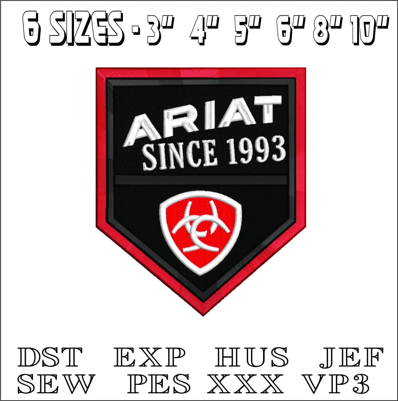 Ariat 3D- Elegant embroidery design file - instant download — view 2