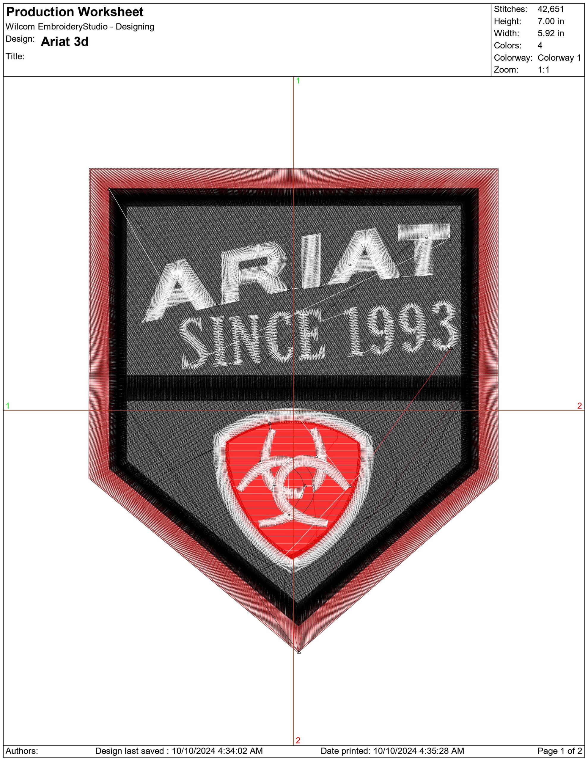 Ariat 3D- Elegant embroidery design file - instant download — view 4