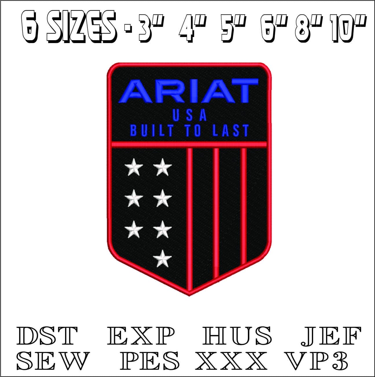 Ariat Brand- Elegant embroidery design file - instant download — view 2