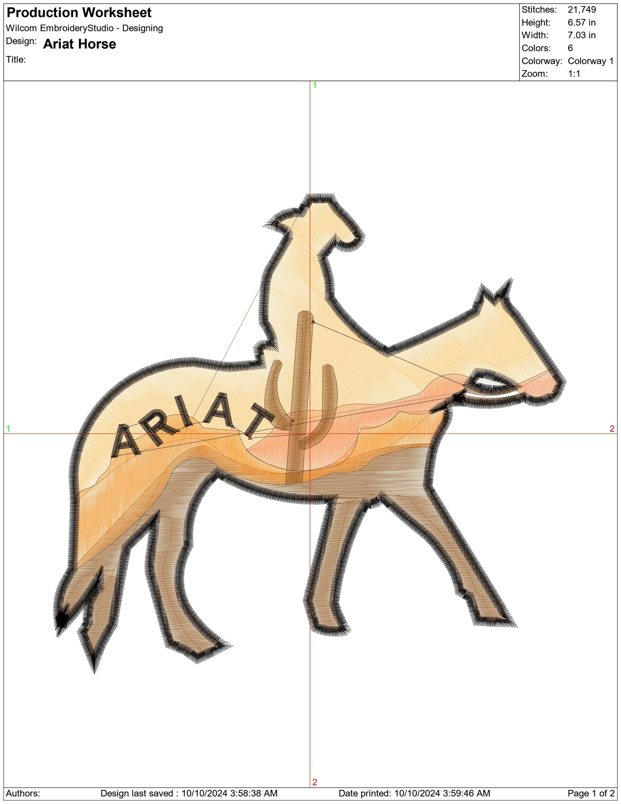 Ariat Horse- Elegant embroidery design file - instant download — view 4