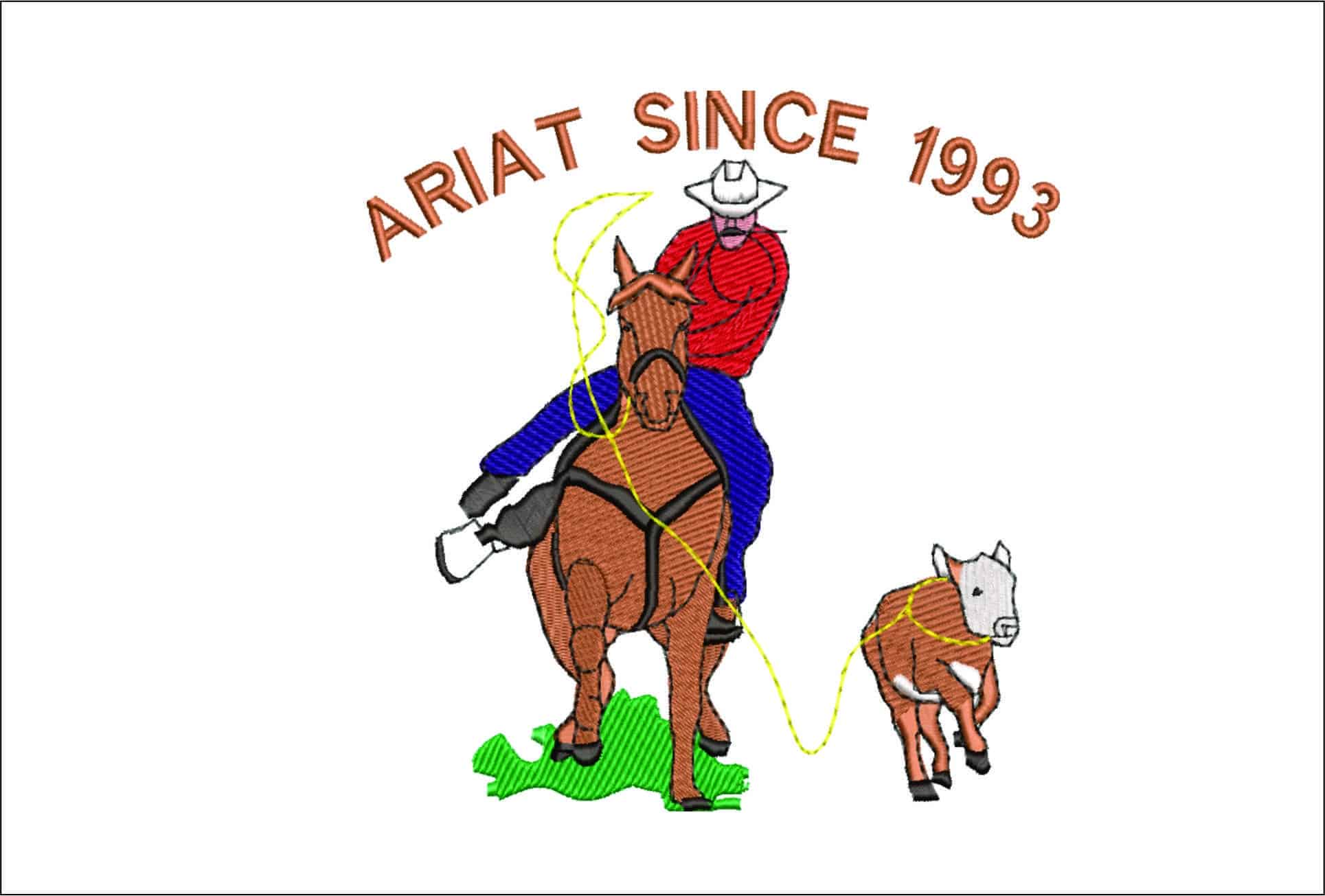 ARIAT Cowboy- Elegant embroidery design file - instant download